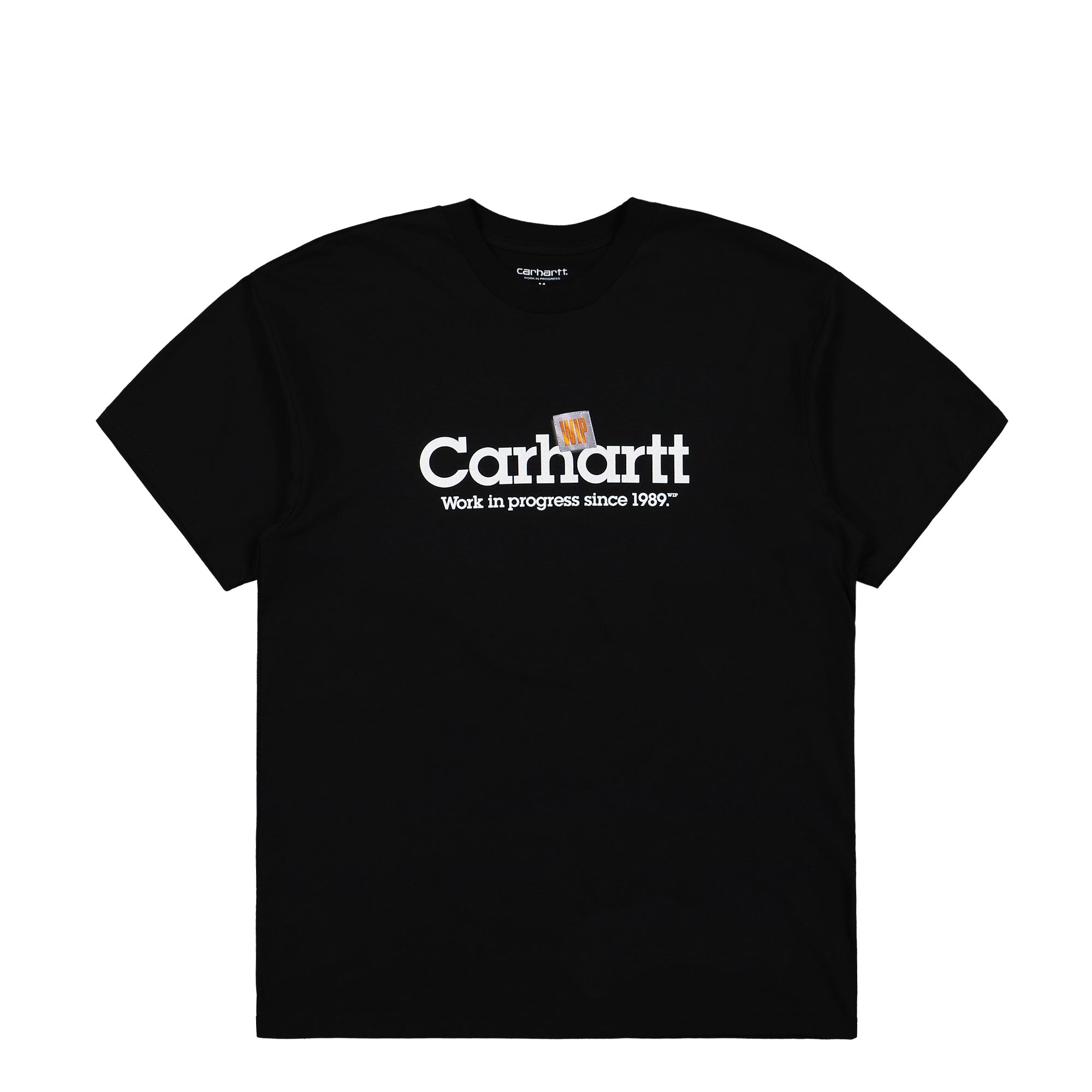 Carhartt WIP S/S Label Script T-Shirt Black / Stone Canvas T-Shirts I034421.89.XX.03 | Overkill