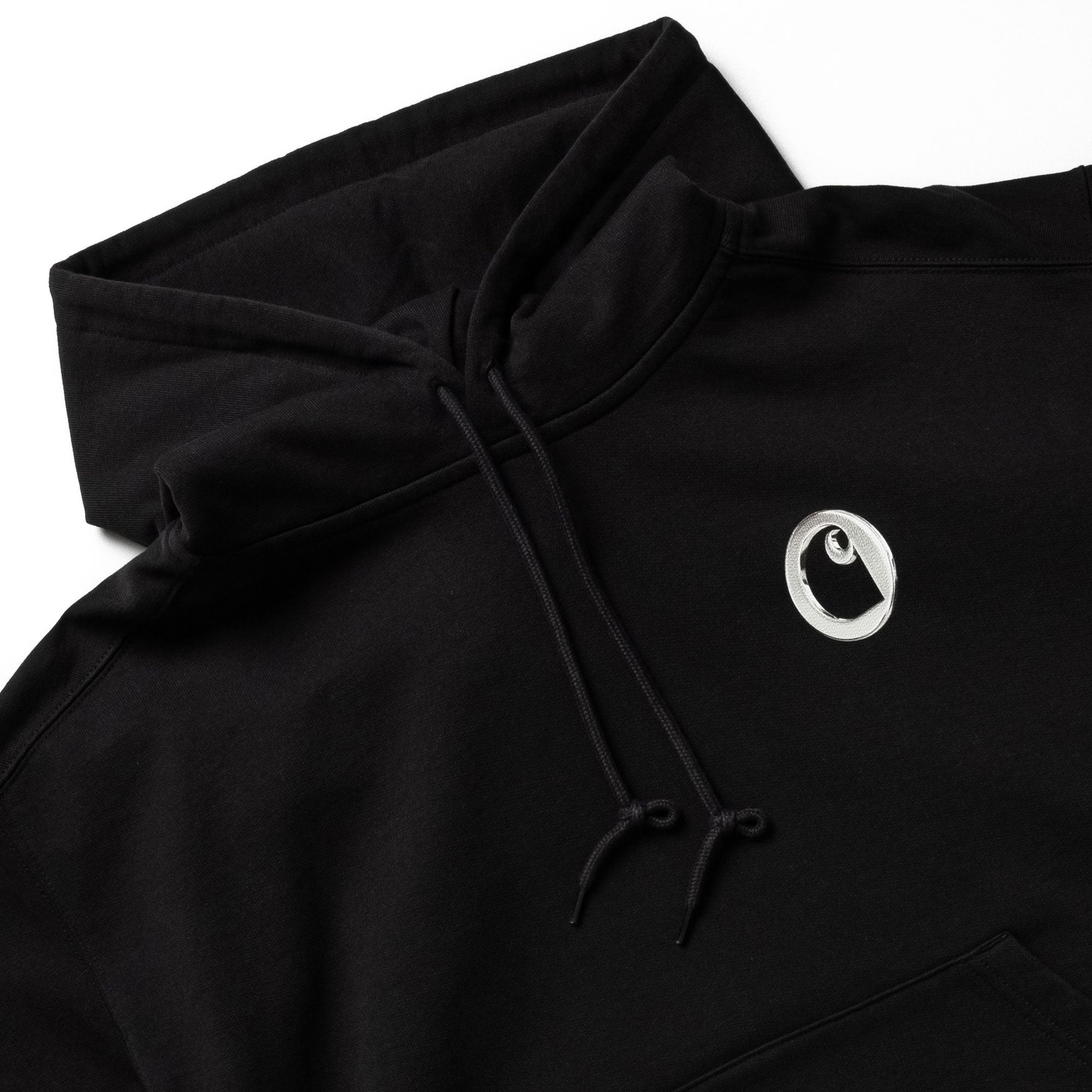 Carhartt WIP Hooded Charm Link Sweat Black / Silver / Stone Washed Hoodies Material | Overkill