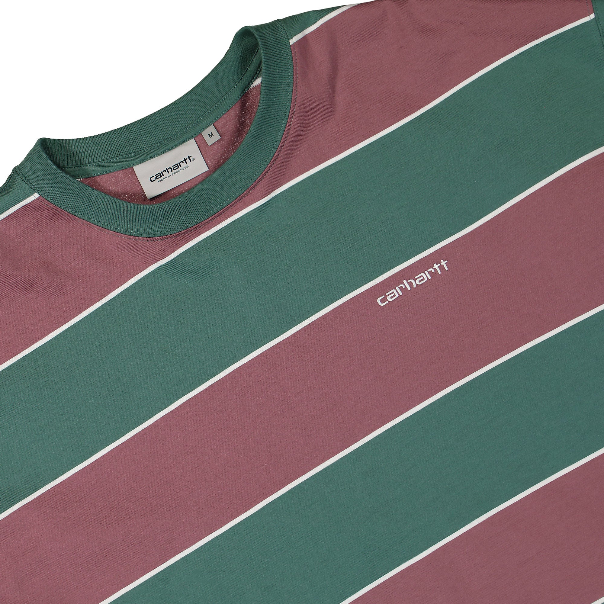 Carhartt WIP S/S Quinby T-Shirt Quinby Stripe / Silver Pine T-Shirts Close-up | Overkill