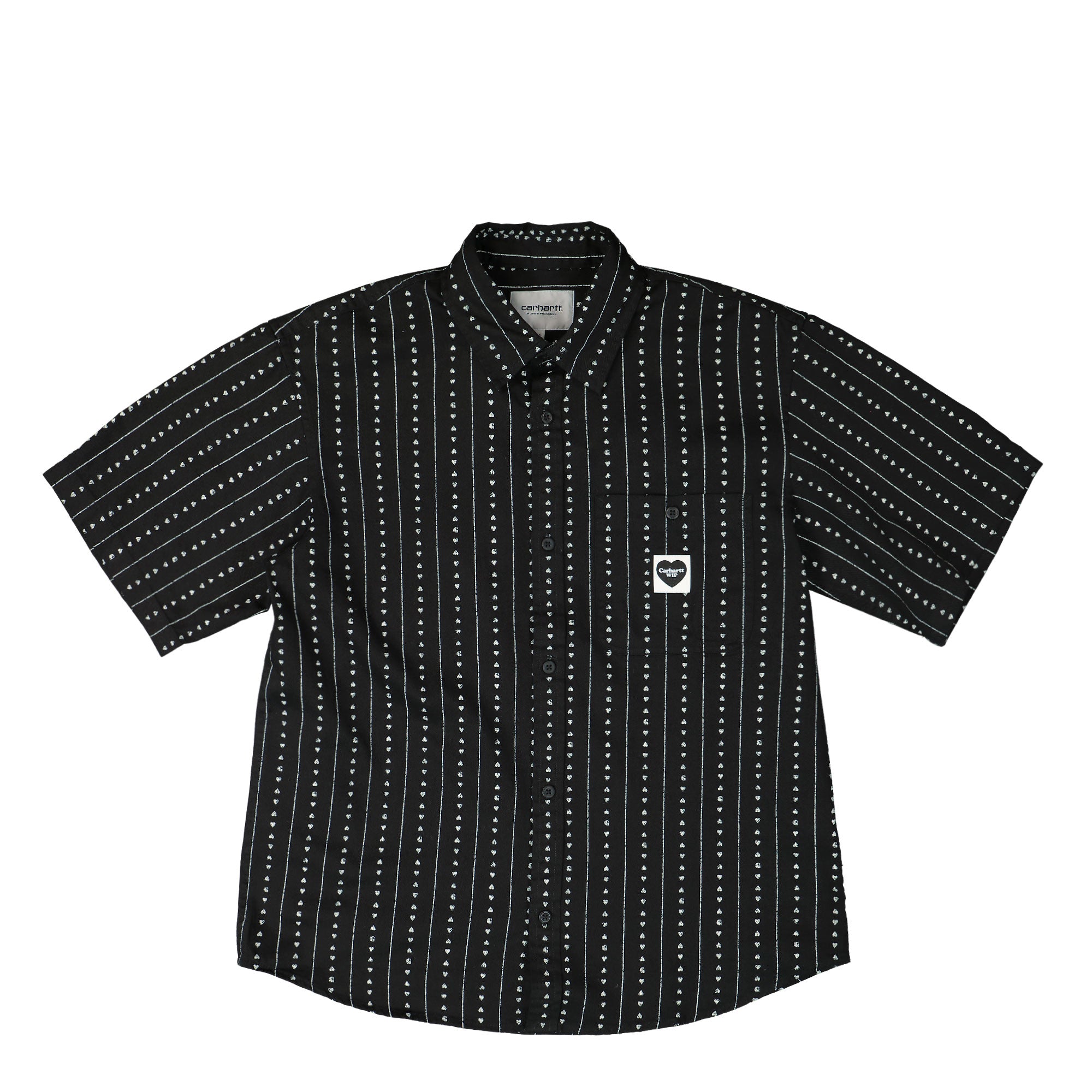 Carhartt WIP S/S Drewe Shirt Heart C Pinstripe / Black / Natural Shirts I034537.2S0.XX.03 | Overkill