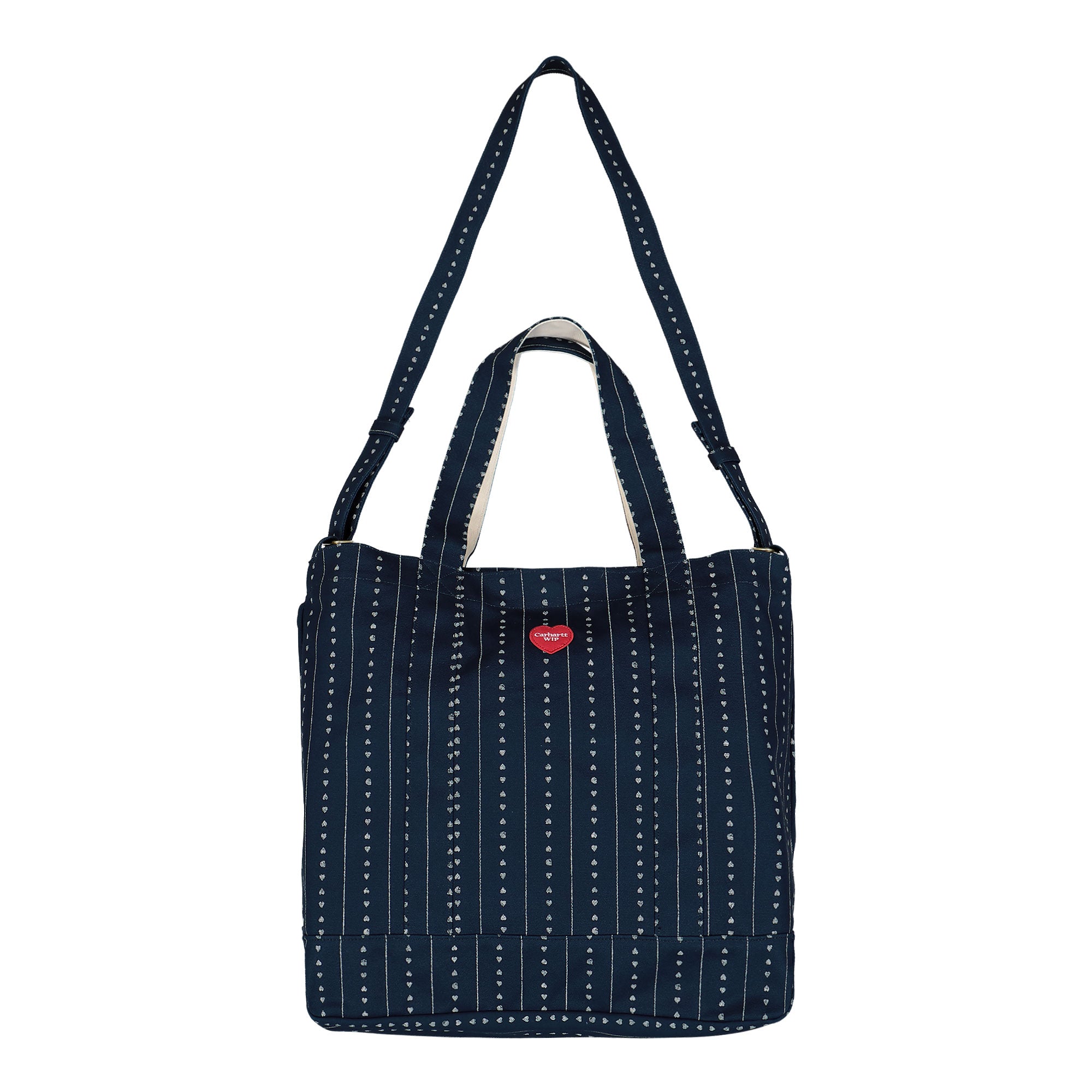 Carhartt WIP Big Drewe Tote Bag Heart C Pinstripe / Ink / Natural Tote Bags & Shoppers I034598.2RU.XX.06 | Overkill
