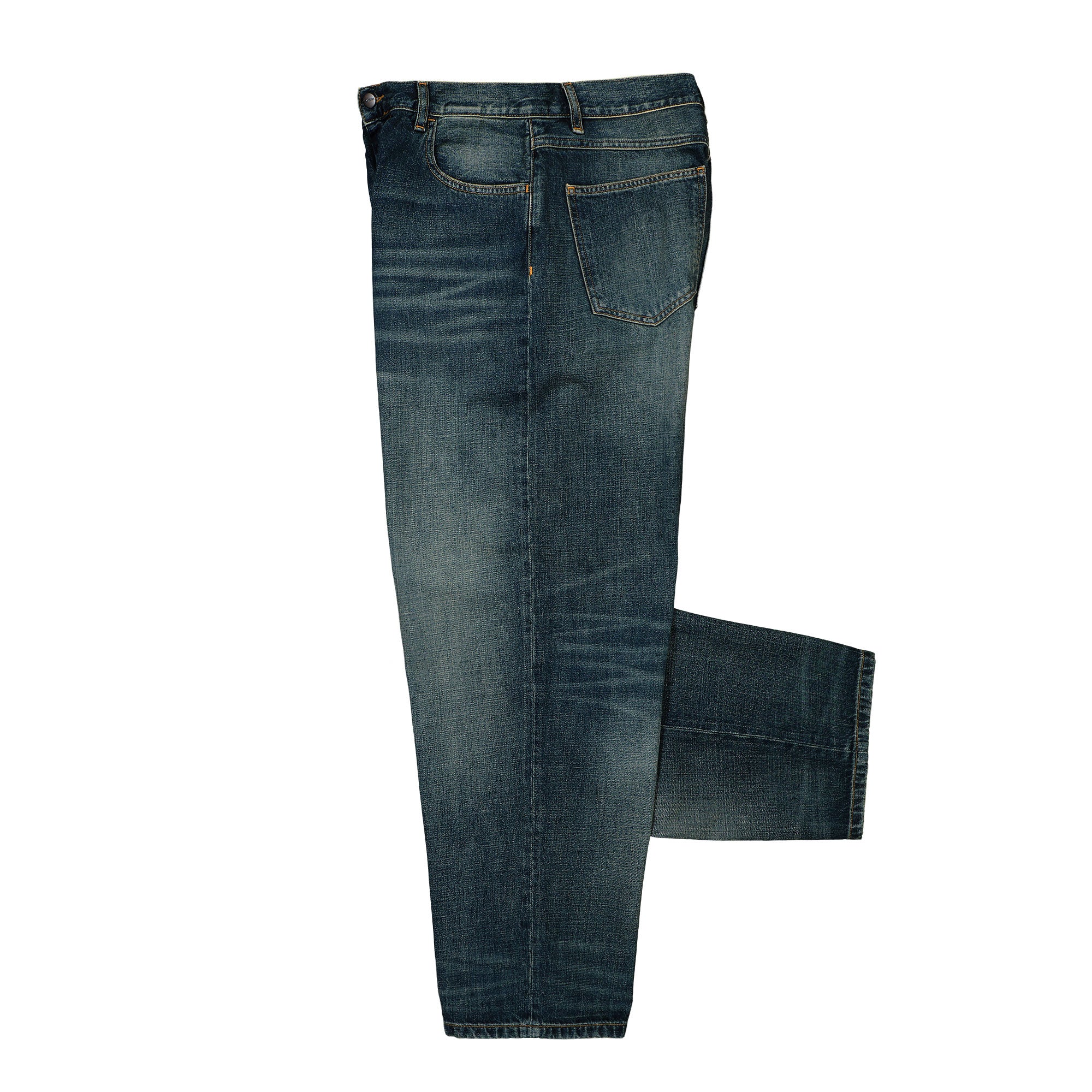 Carhartt WIP W Brandon Pant Blue / Worn Used Wash Jeans Close-up | Overkill