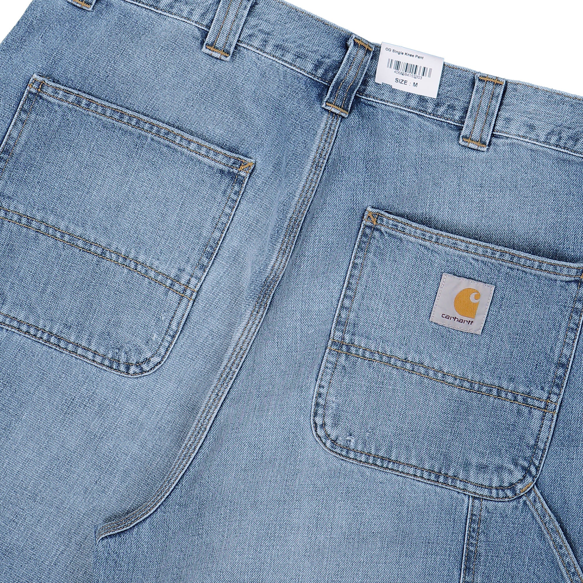 Carhartt OG Single Knee Pant Blue Burst Washed Jeans I034871.01.UR.03 Detail View 2 | Overkill