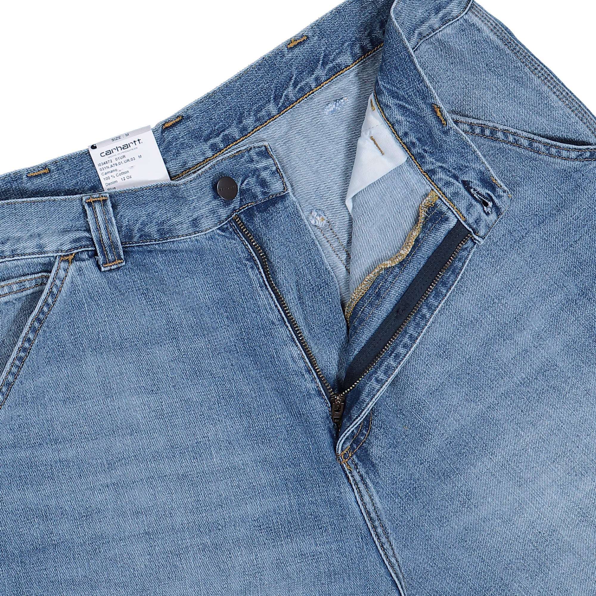 Carhartt OG Single Knee Short Blue Burst Washed Shorts I034872.01.UR.03 Detail View 1 | Overkill