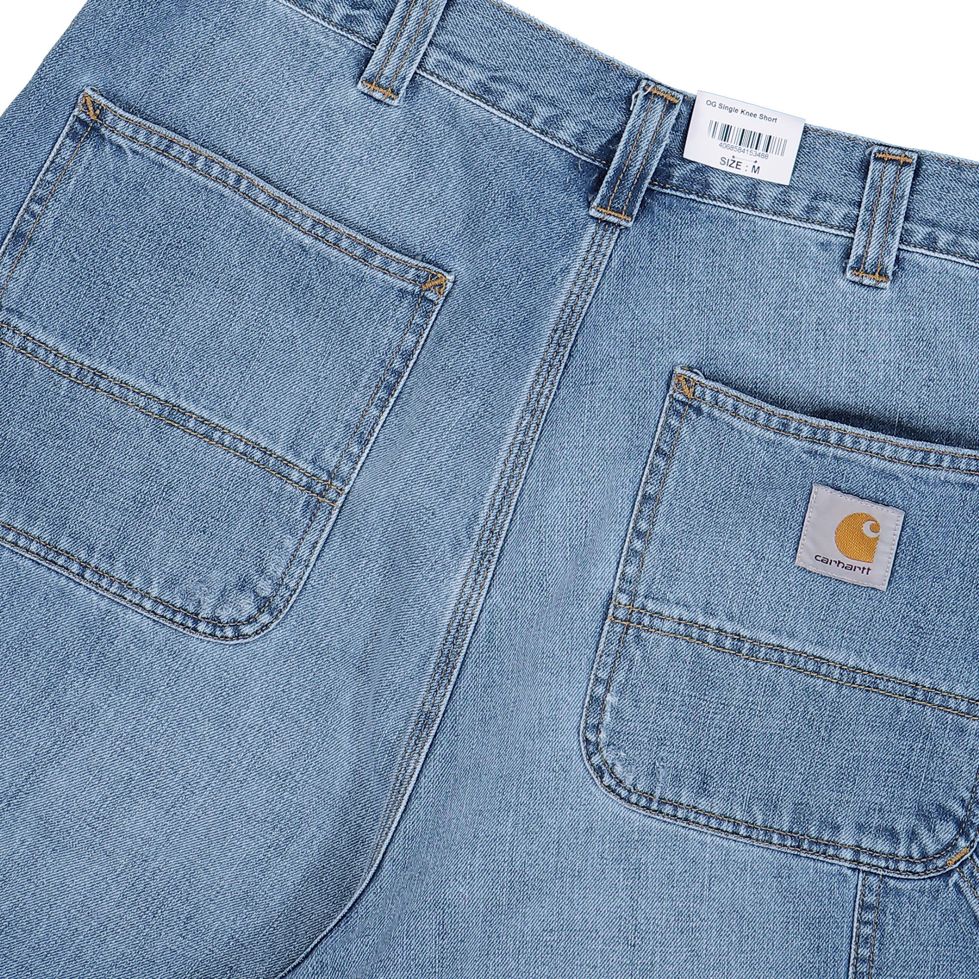 Carhartt OG Single Knee Short Blue Burst Washed Shorts I034872.01.UR.03 Detail View 2 | Overkill