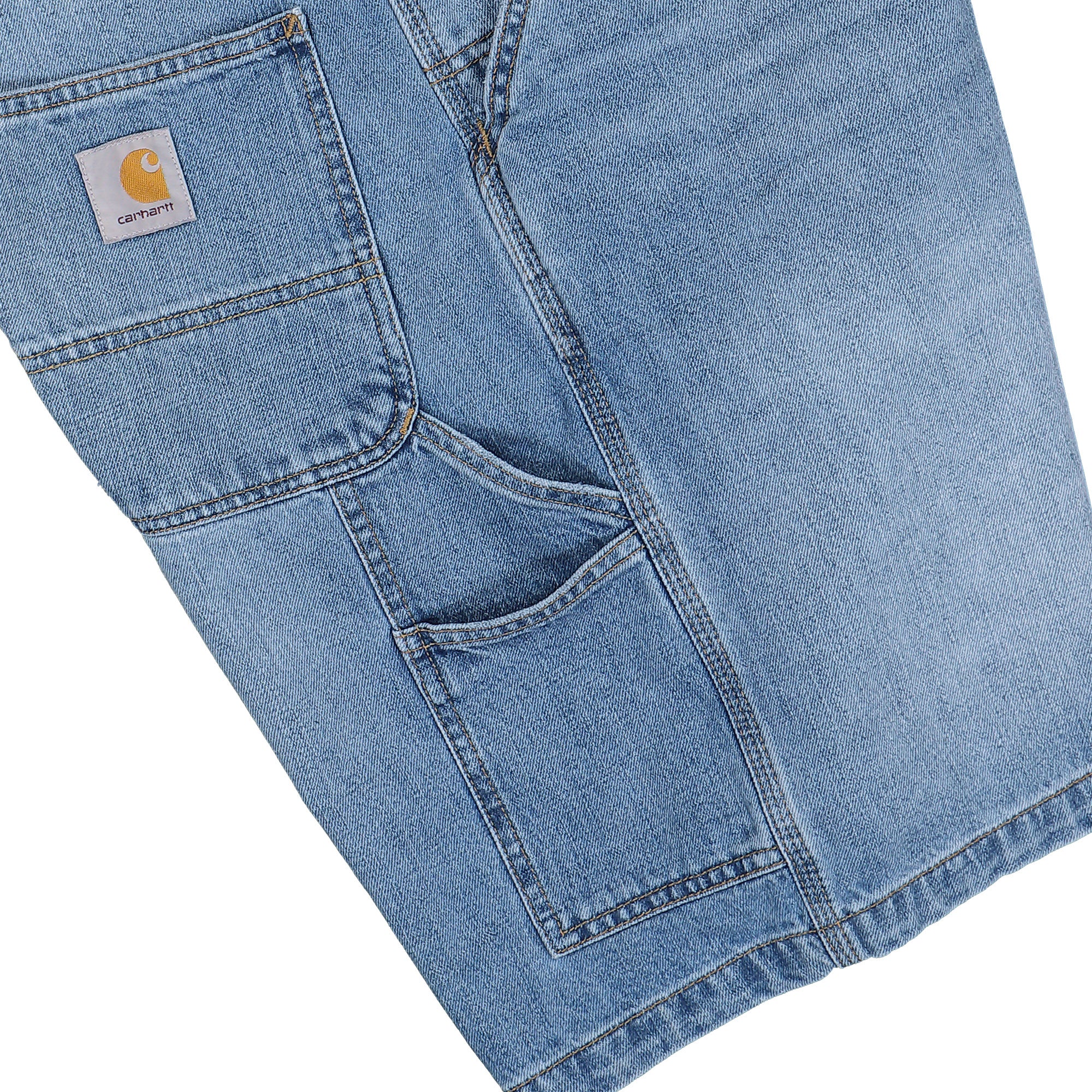 Carhartt OG Single Knee Short Blue Burst Washed Shorts I034872.01.UR.03 Detail View 3 | Overkill