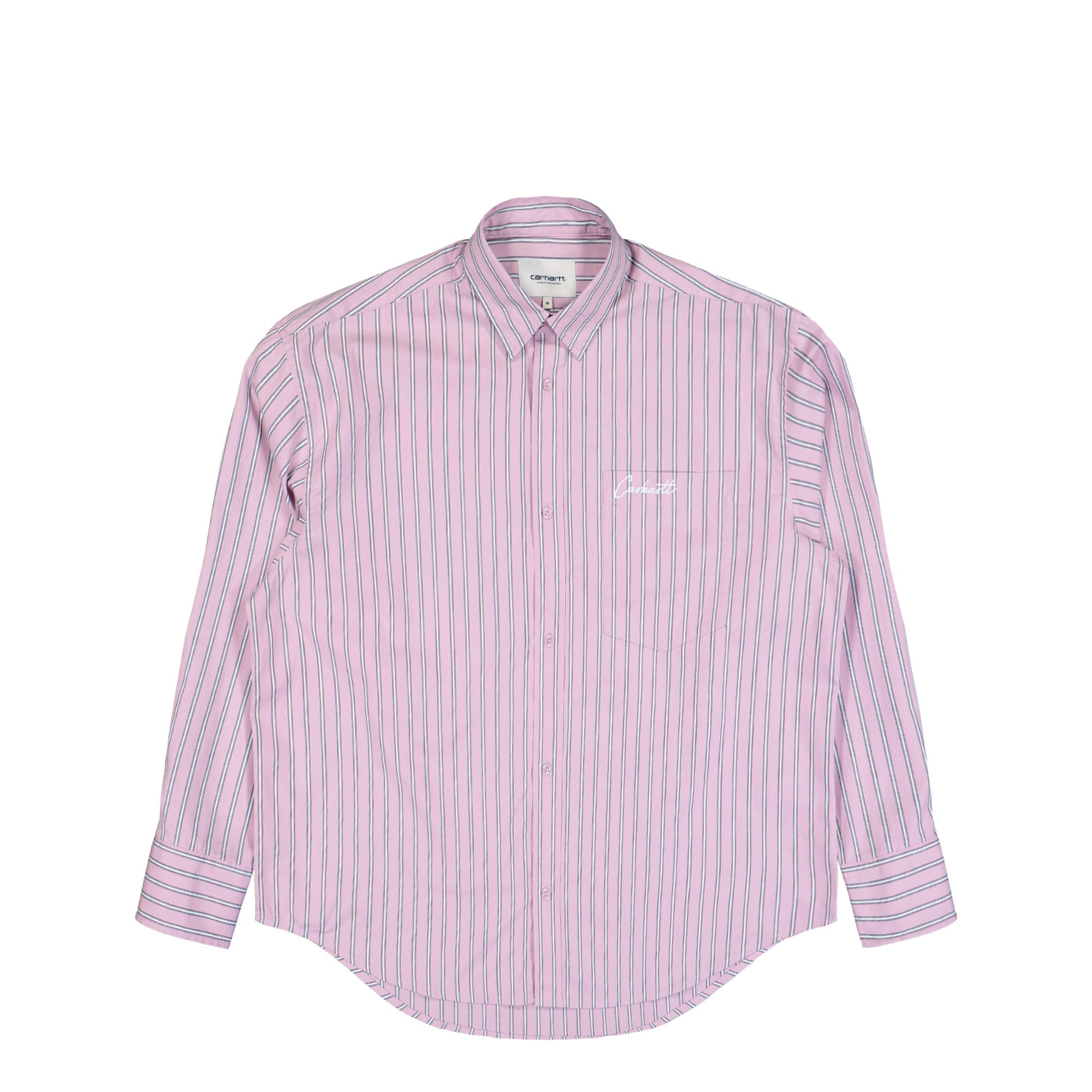 Carhartt WIP W L/S Grimsby Shirt Grimsby Stripe / Pink Fog Shirts I035134.32WXX.03 | Overkill