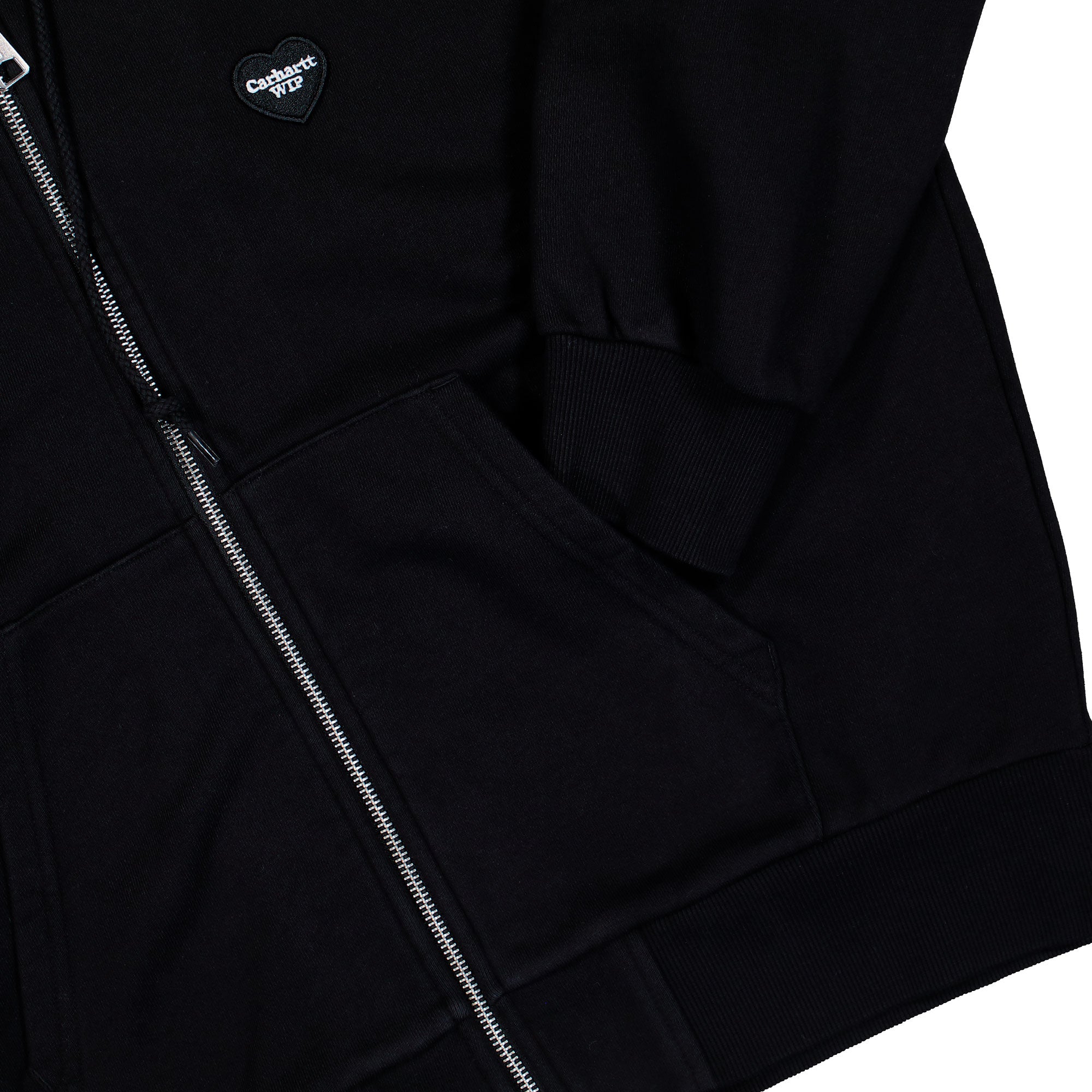 Carhartt WIP Hooded Heart II Hartt Jacket Black Hoodies I035242.89.XX.03 Detail View 1 | Overkill