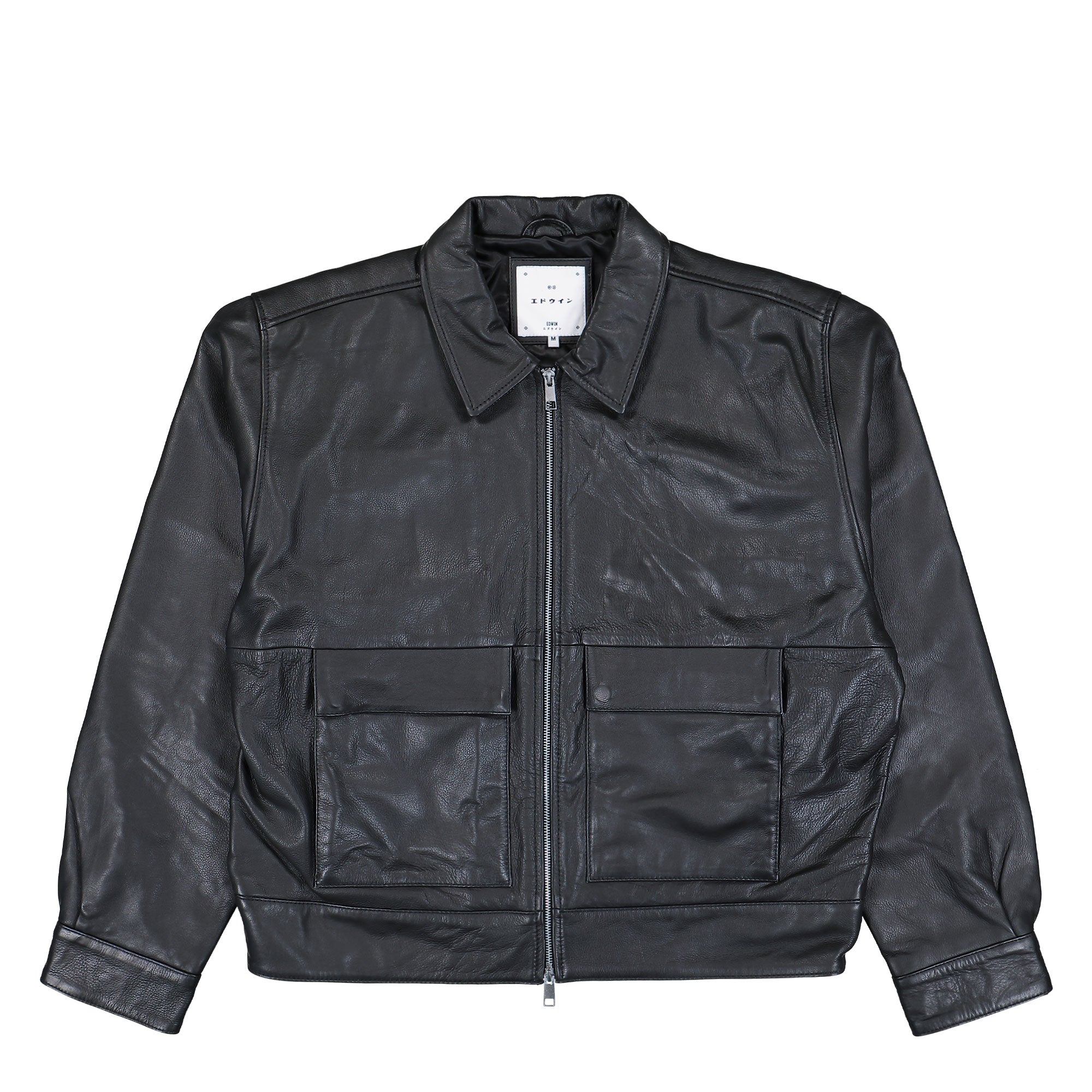 Edwin Dogma Jacket Black Leather Jacket I035716.89.00.03 | Overkill