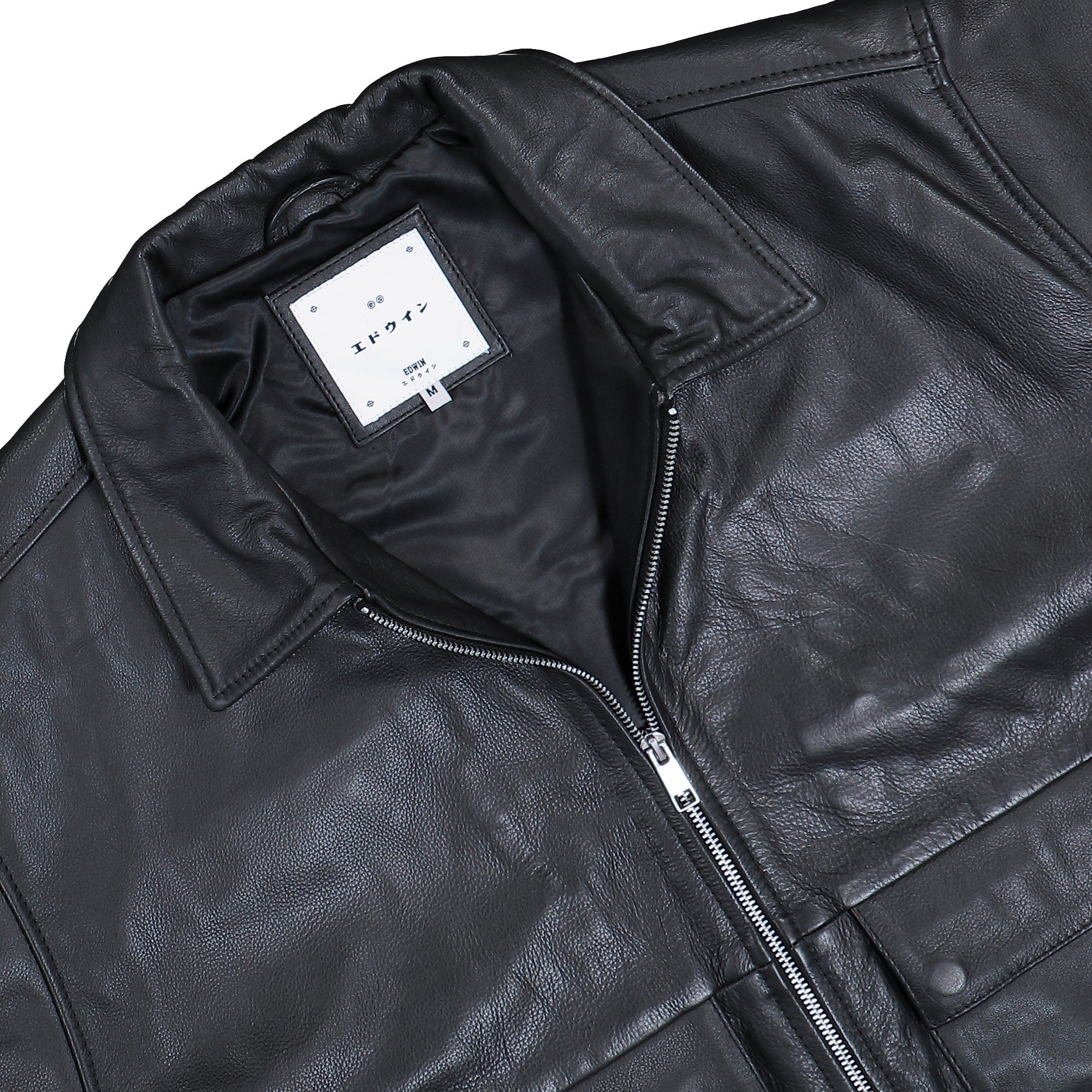 Edwin Dogma Jacket Black Leather Jacket I035716.89.00.03 Detailfoto | Overkill