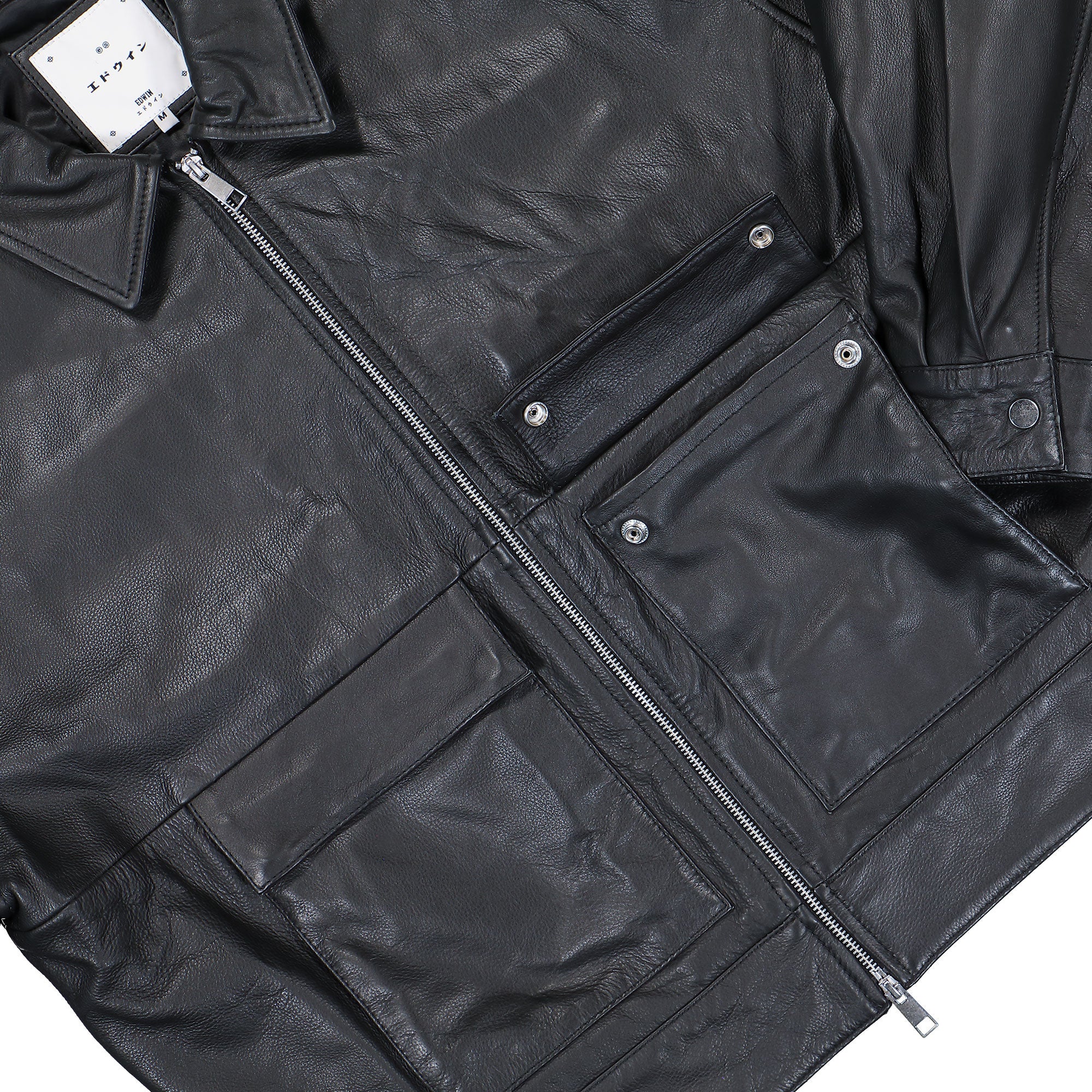 Edwin Dogma Jacket Black Leather Jacket I035716.89.00.03 Detail View 1 | Overkill