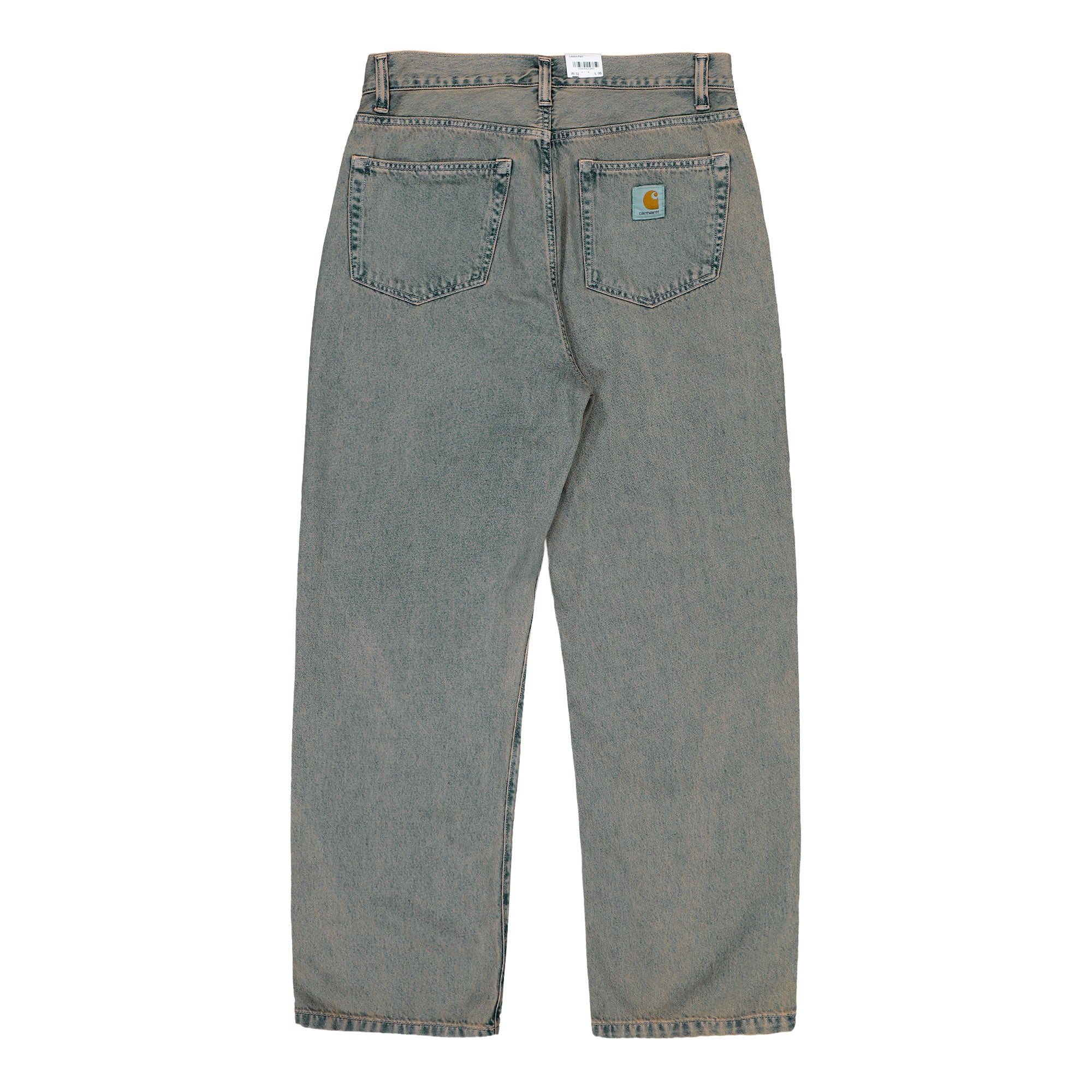 Carhartt WIP Landon Pant Blue / Leather / Garment Dyed Jeans I035820.3FUGD.00 Close-up | Overkill