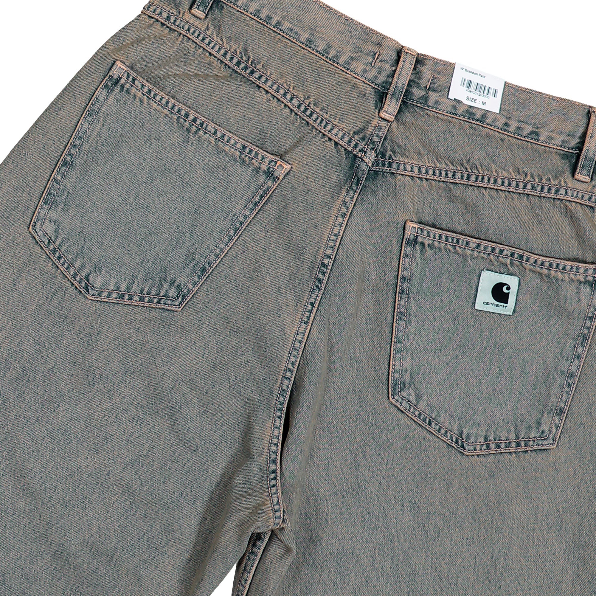 Carhartt WIP W Brandon Pant Blue / Leather / Garment Dyed Jeans I035822.3FU.GD.03 Detail View 2 | Overkill