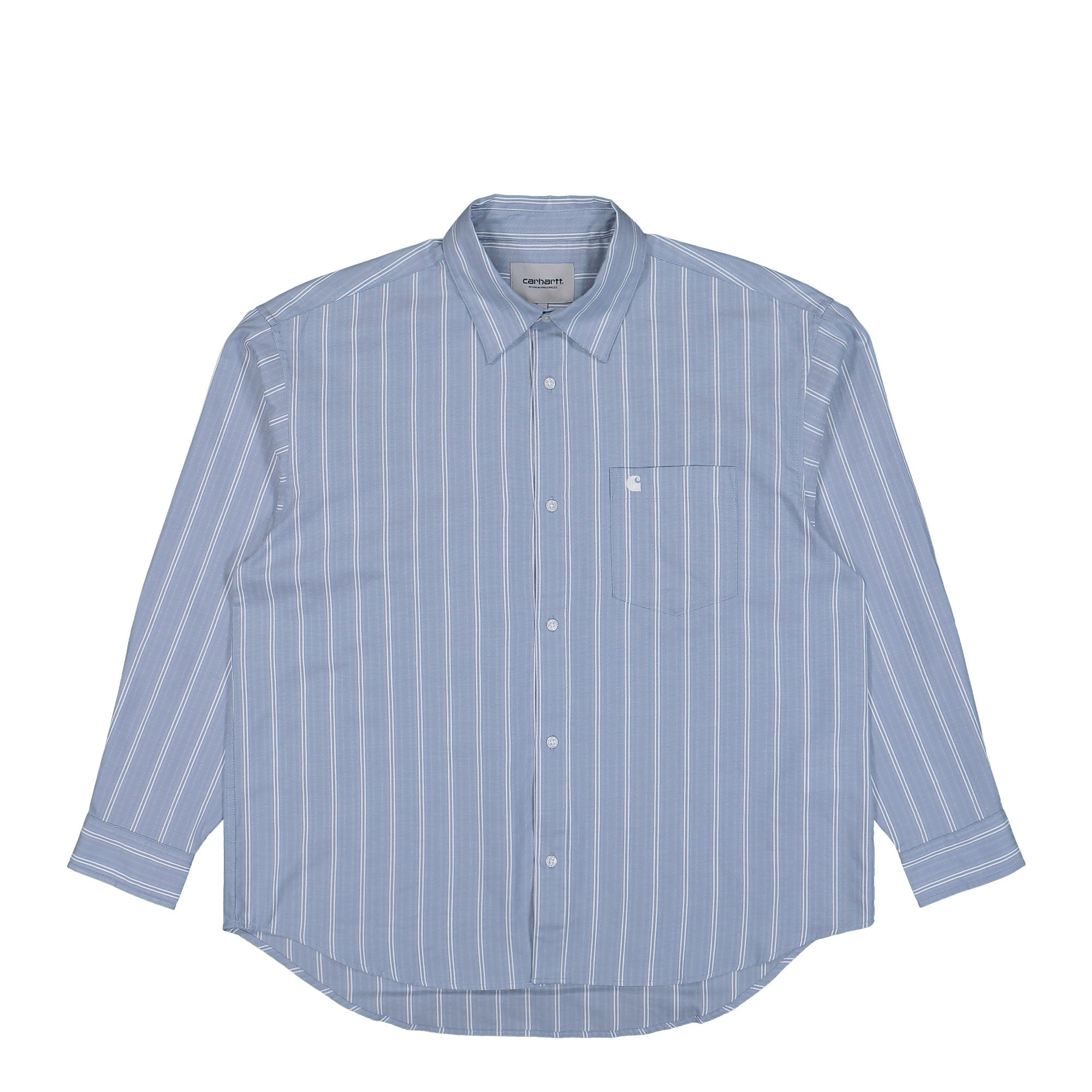 Carhartt WIP L/S Beale Shirt Beale Stripe, Gentle Blue / White Shirts I036201.3OD.XX.03 | Overkill