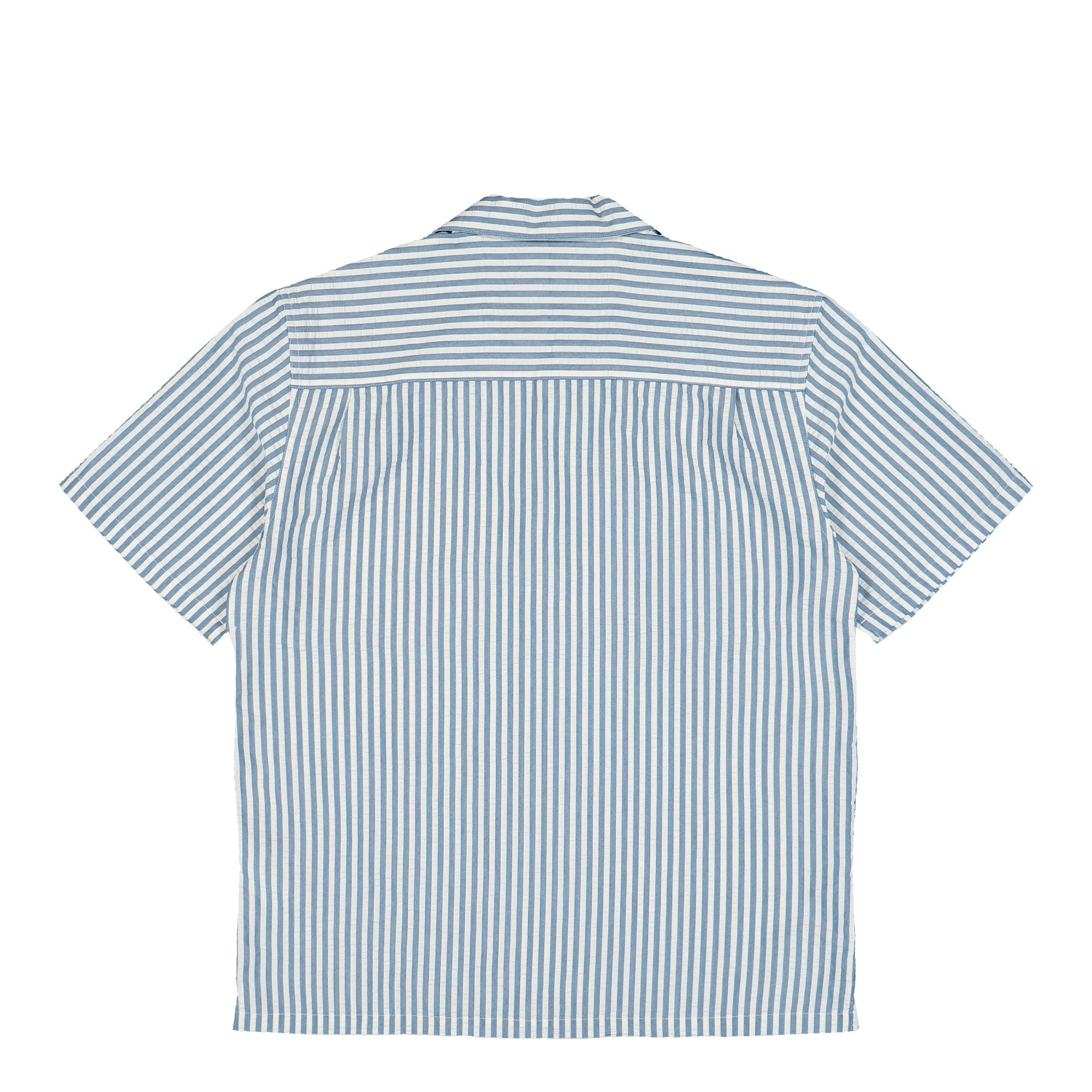 Carhartt WIP S/S Leavel Shirt Leavel Stripe, Blue River, Wax Shirt I036203.3K5.XX.03 Close-up | Overkill