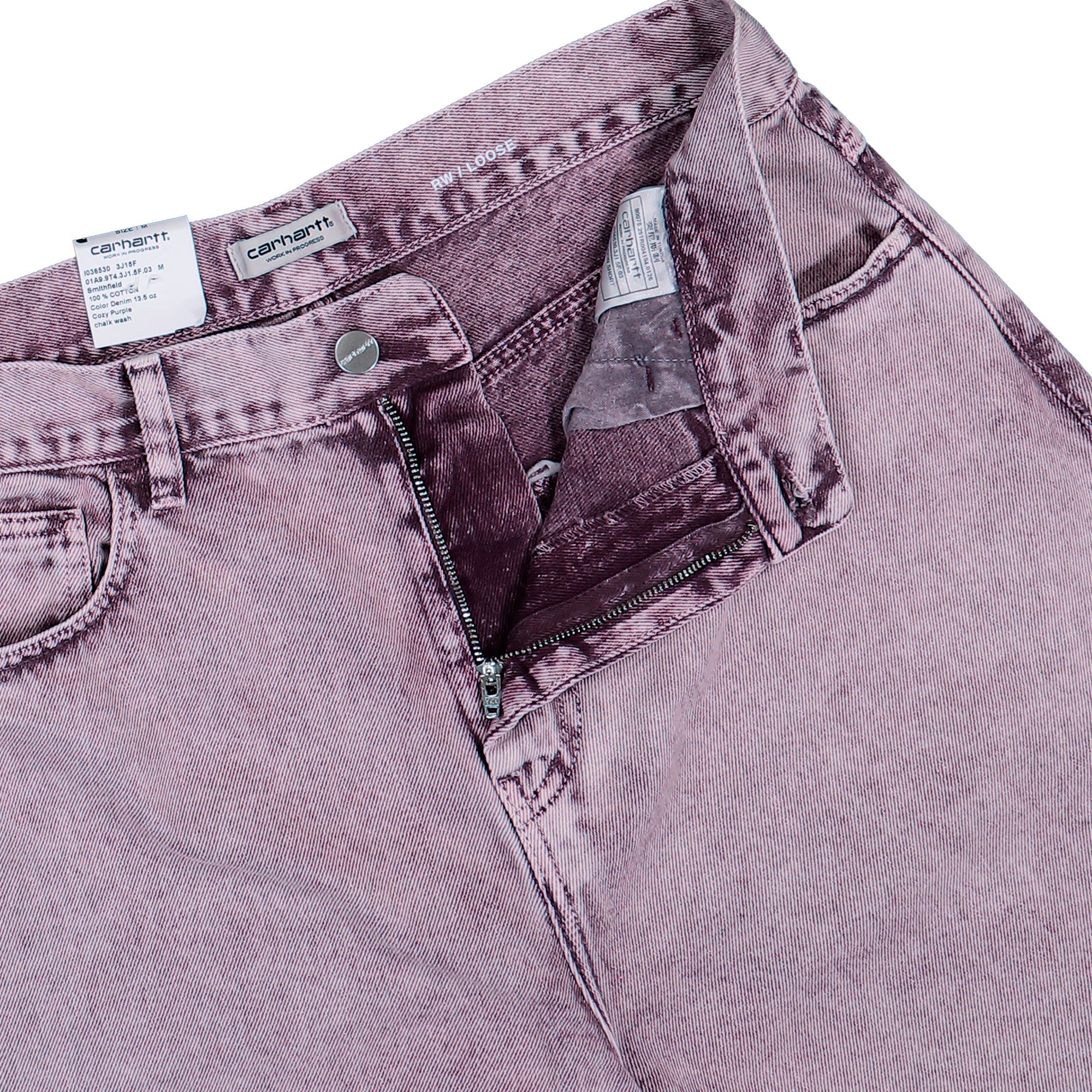 Carhartt WIP W Brandon Short Cozy Purple Chalk Wash Short I036530.3J1.5F.03 Detail View 1 | Overkill