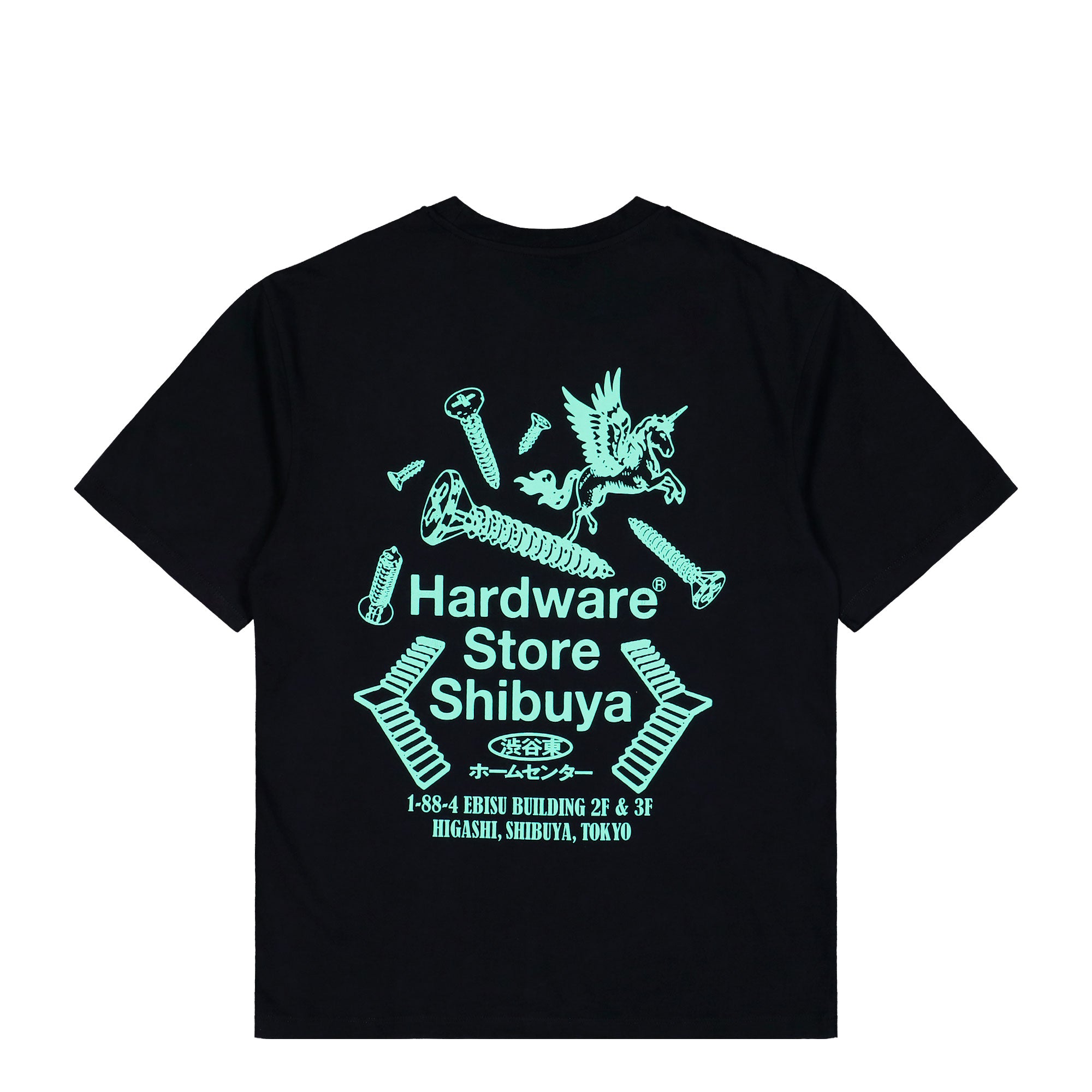 Edwin Hardware Store Shibuya TS Black Garment Washed T-Shirts I036639.89.67.03 Close-up | Overkill