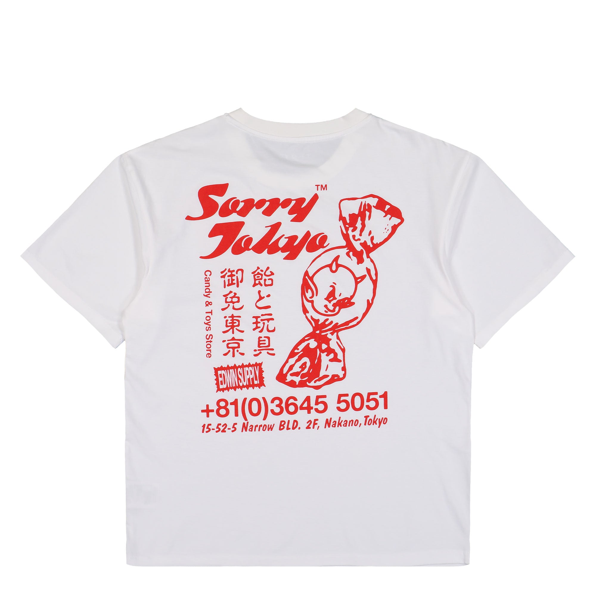 Edwin Sorry Tokyo TS White T-Shirts I036640.02.67.03 Close-up | Overkill