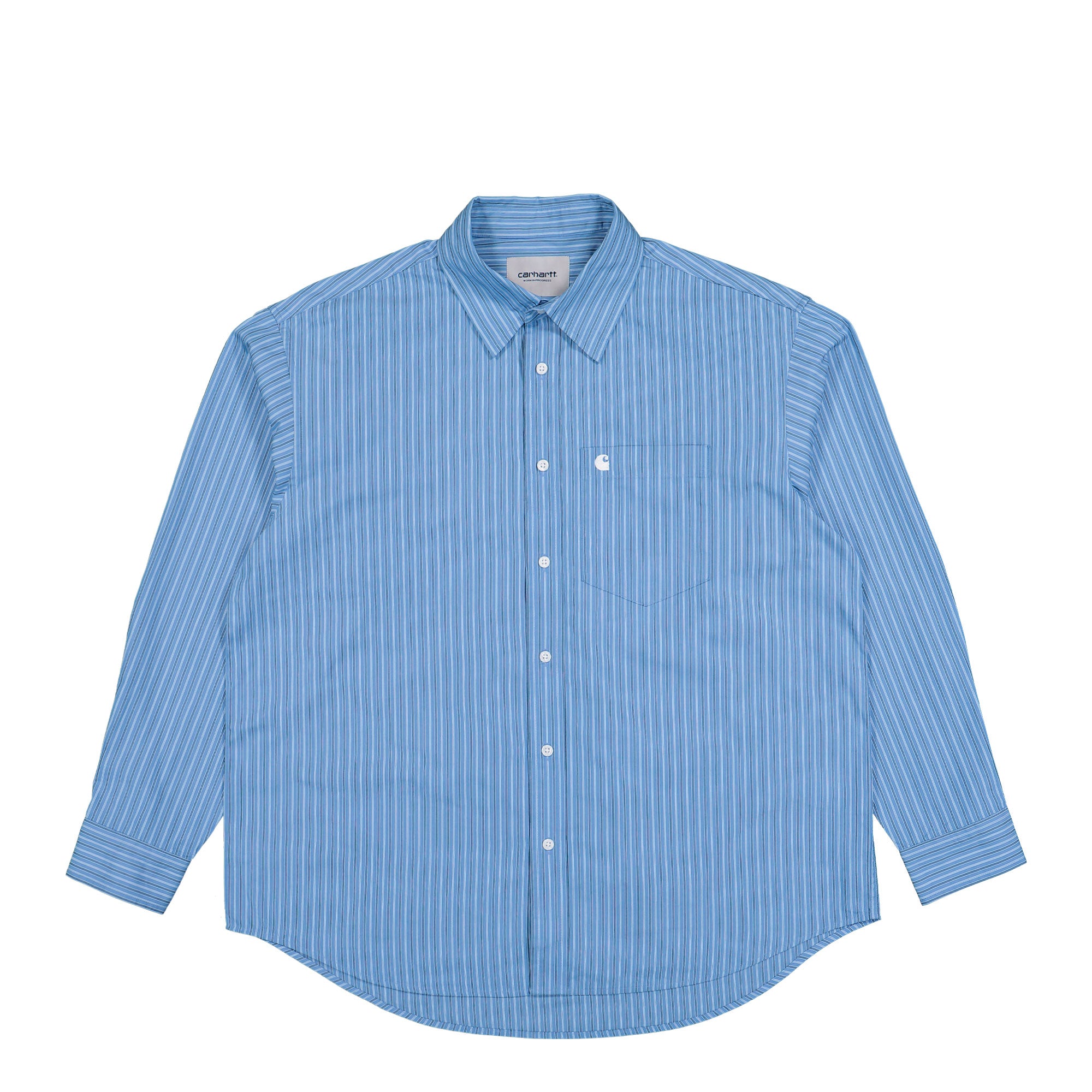 Carhartt WIP L/S Keene Shirt Keene Stripe / Curacao Shirts I036805.3T5.XX.03 | Overkill