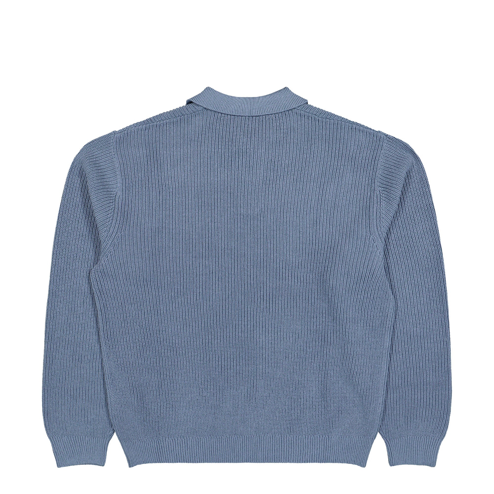 Carhartt WIP L/S Miles Polo Shady Blue Sweatshirt I036858.3RH.XX.03 Close-up | Overkill