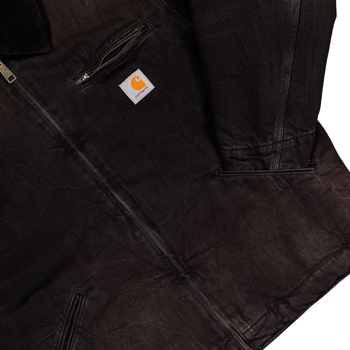 Carhartt WIP OG Detroit Jacket Black / Black Tobacco Used Wash jacket I037535.00E.0R.03 Detail View 1 | Overkill