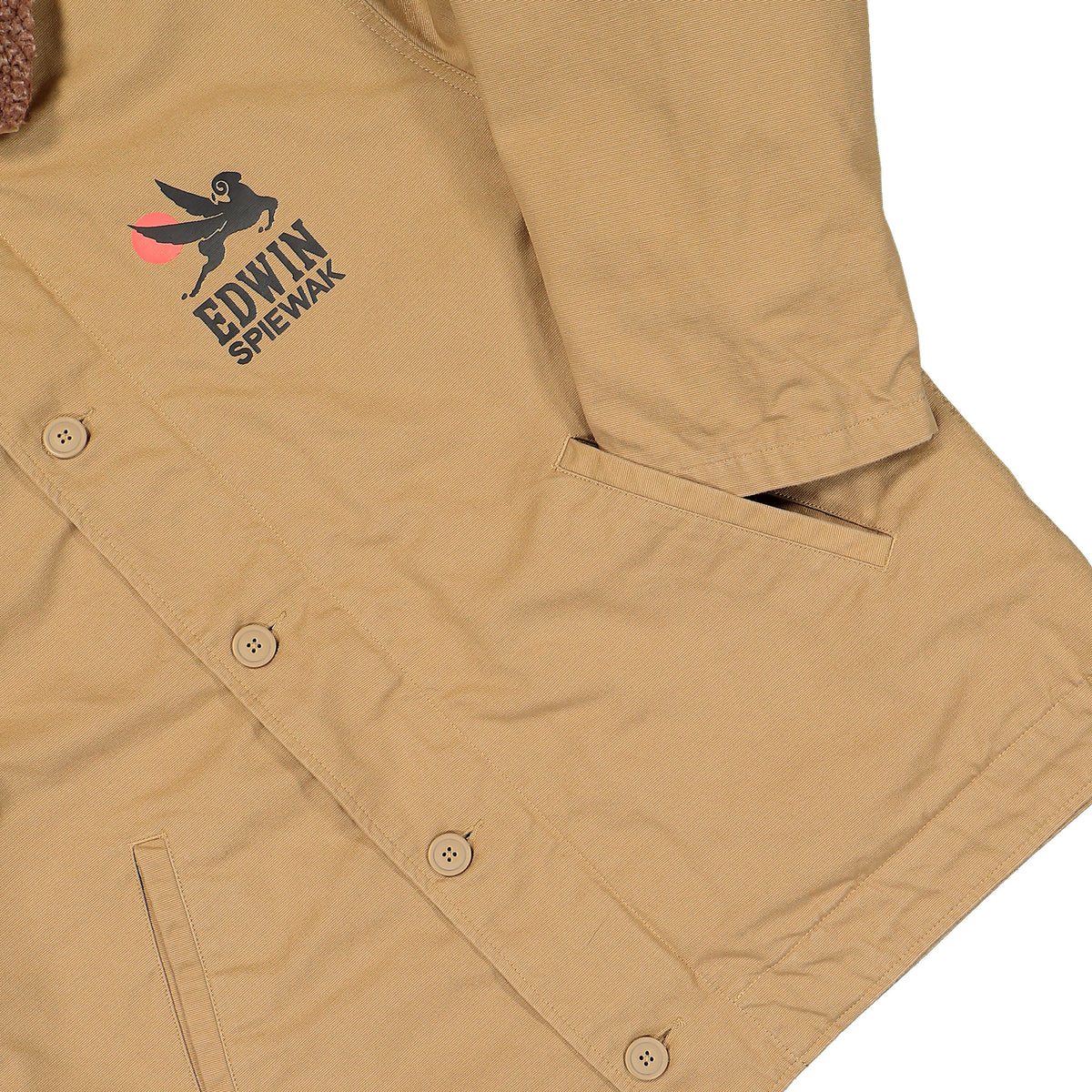 Edwin Deck Jacket Khaki - Stone Washed Jacket I037631.4R.06 Detail View 1 | Overkill