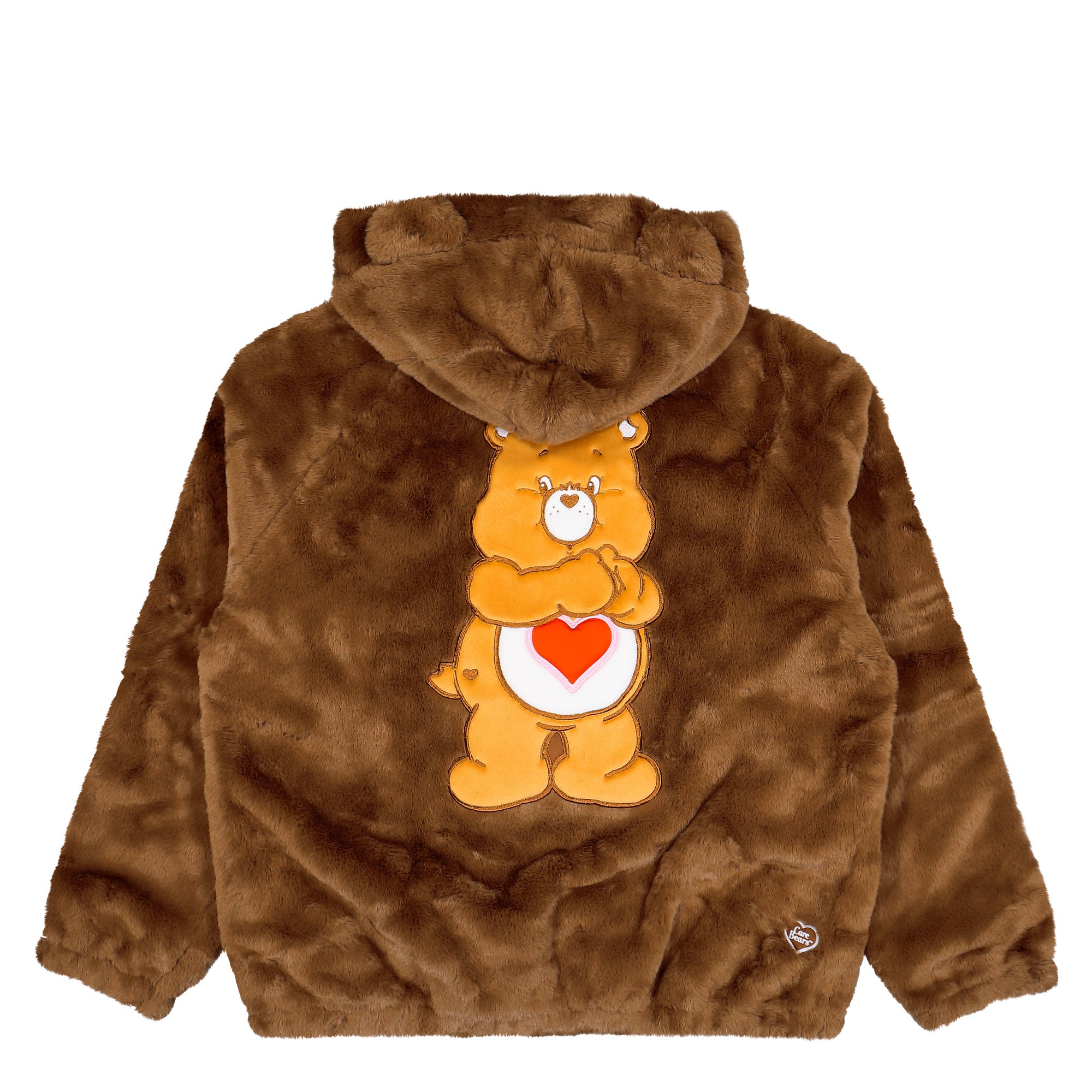 Care Bears x adidas Fur Jacket Preloved Brown Jacket IA4553 Close-up | Overkill