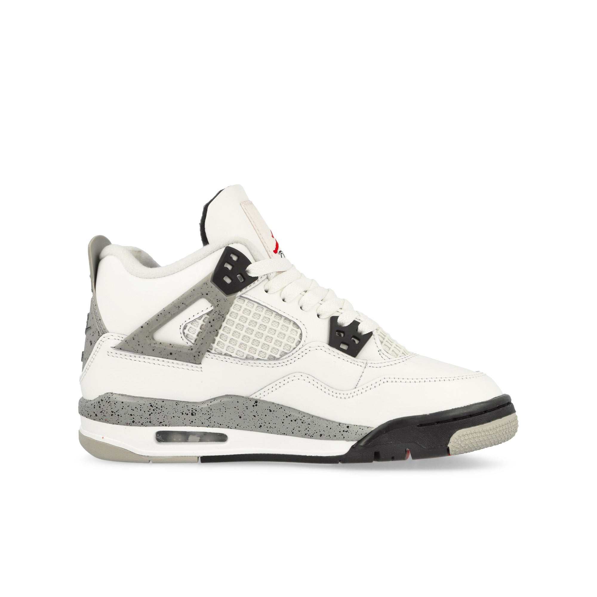 Jordan 4 Retro GS Summit White / Fire Red - Cement Grey - Black Low Top Sneakers Silhouette | Overkill