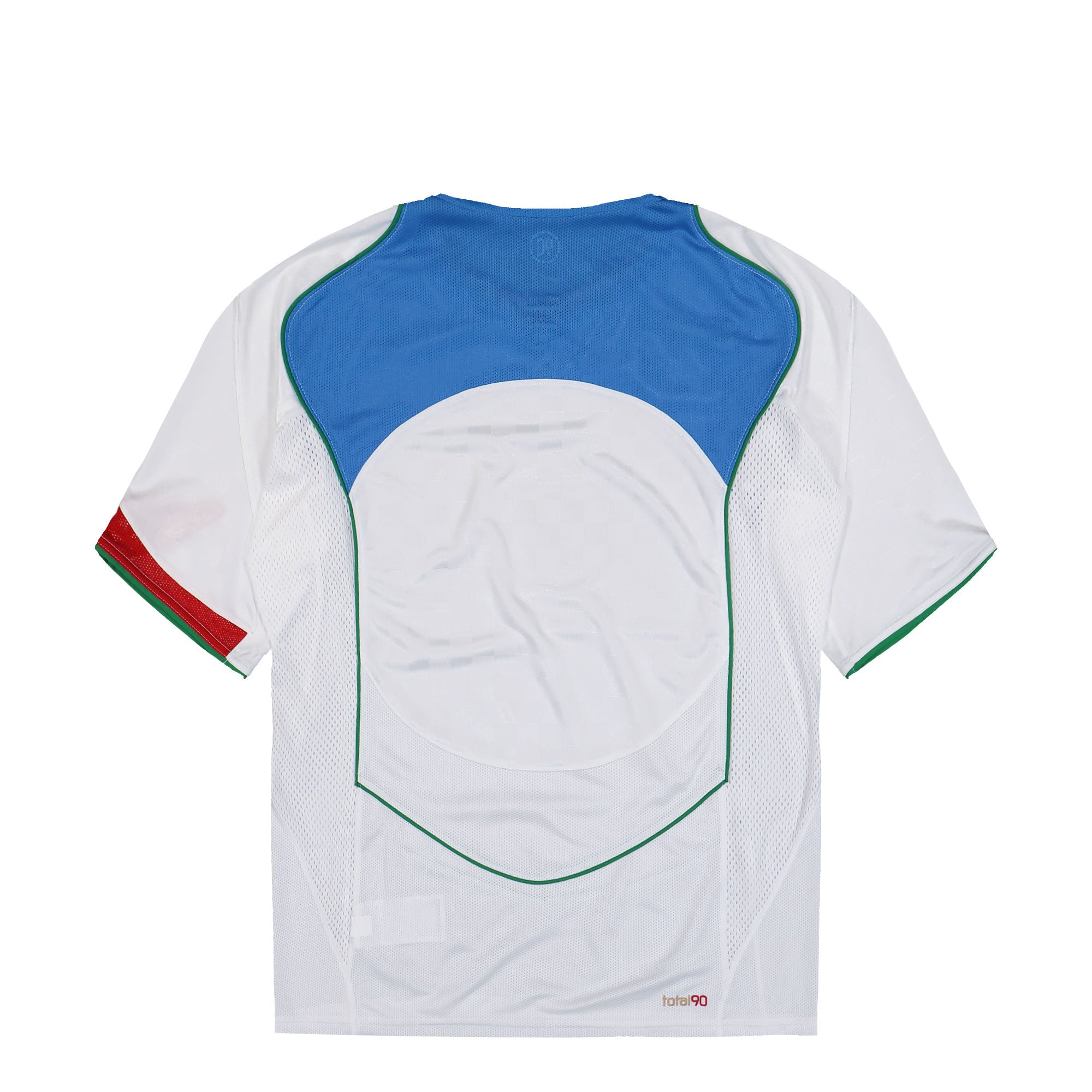 Nike T90 Dri-Fit Energy Jersey White / Italy Blue / Sport Red / Metallic Gold Football Jersey IB4210 100 Close-up | Overkill