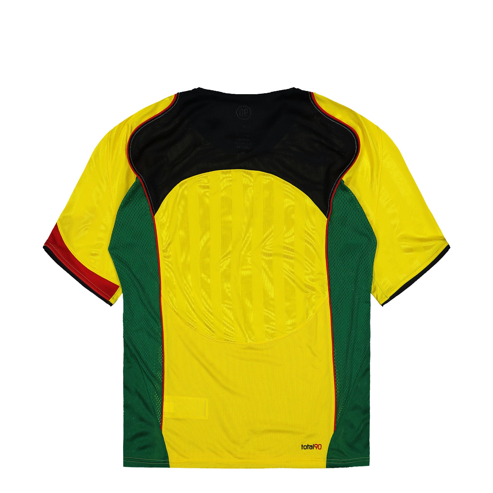 Nike T90 Dri-Fit Energy Jersey Tour Yellow / Black / Sport Red / Black Football Jersey IB4218 719 Close-up | Overkill