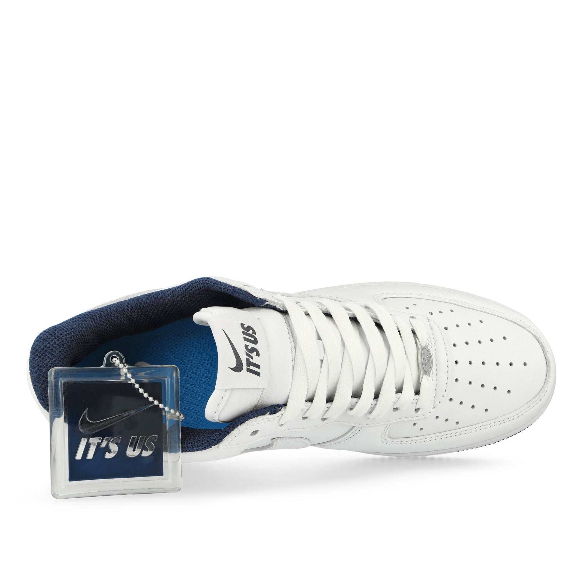 Nike US Force 1 Concrete Boys White / White - Midnight Navy - DK Powder Blue Low Top Sneakers Detailfoto | Overkill