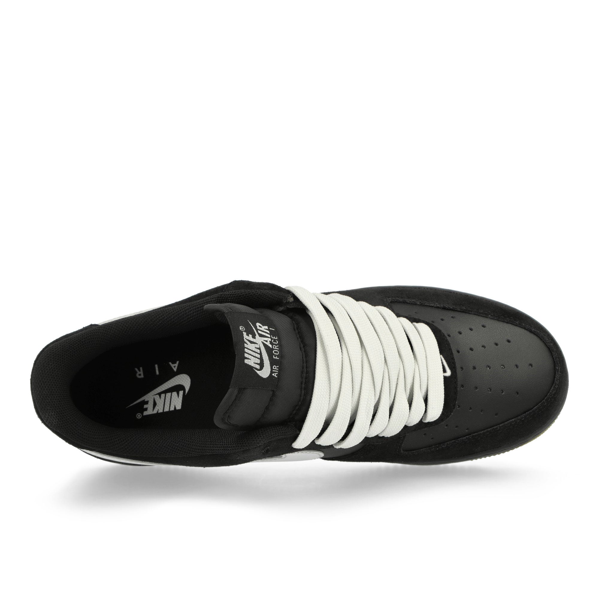 Nike Air Force 1 '07 LV8 Black / White - Gum Light Brown Low Top Sneakers Detailfoto | Overkill