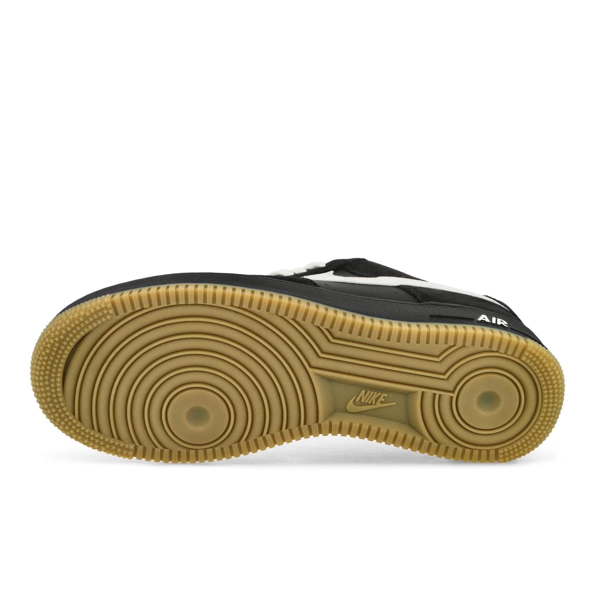 Nike Air Force 1 '07 LV8 Black / White - Gum Light Brown Low Top Sneakers Detail View 1 | Overkill