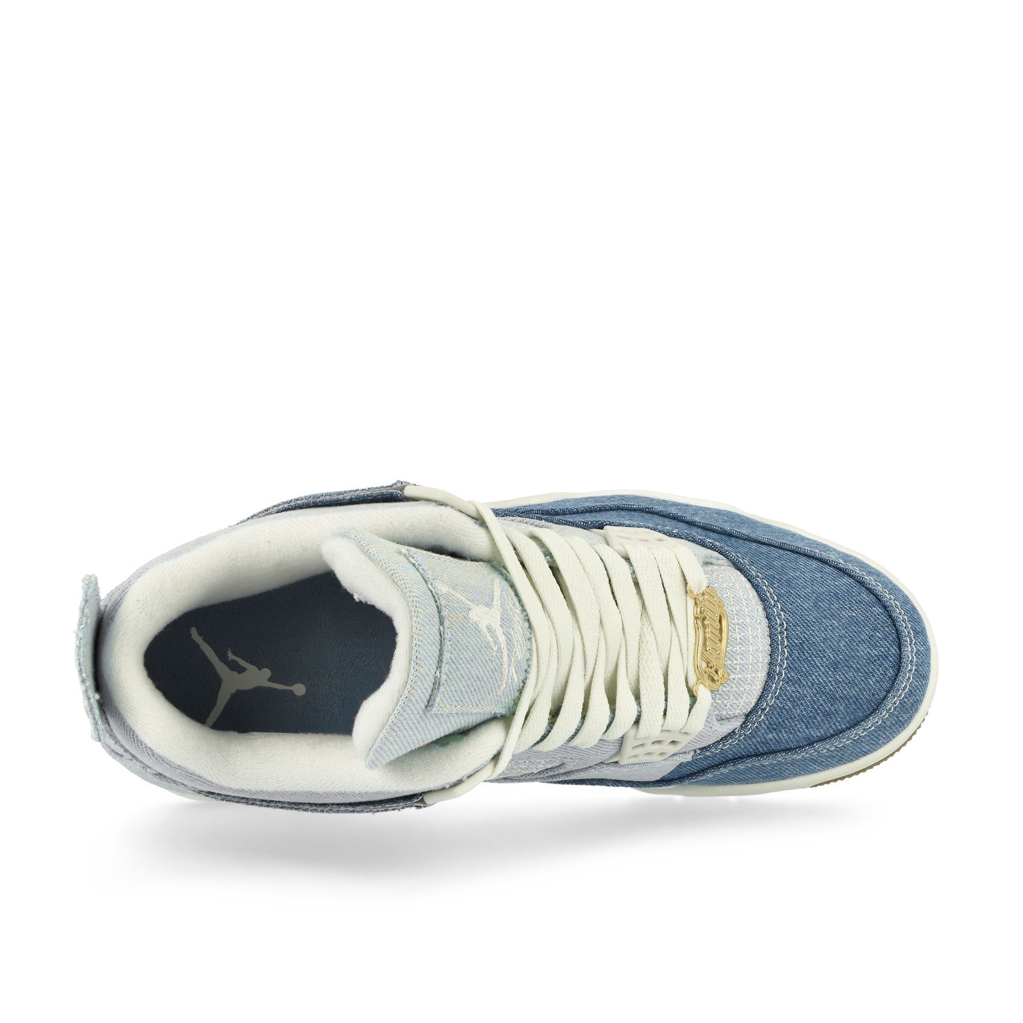 Jordan Wmns Air Jordan 4 Retro TEX Denim Worn Blue Sail / Sail - Gum Light Brown - Worn Blue High Top Sneakers IB6716 100 Detail View 1 | Overkill