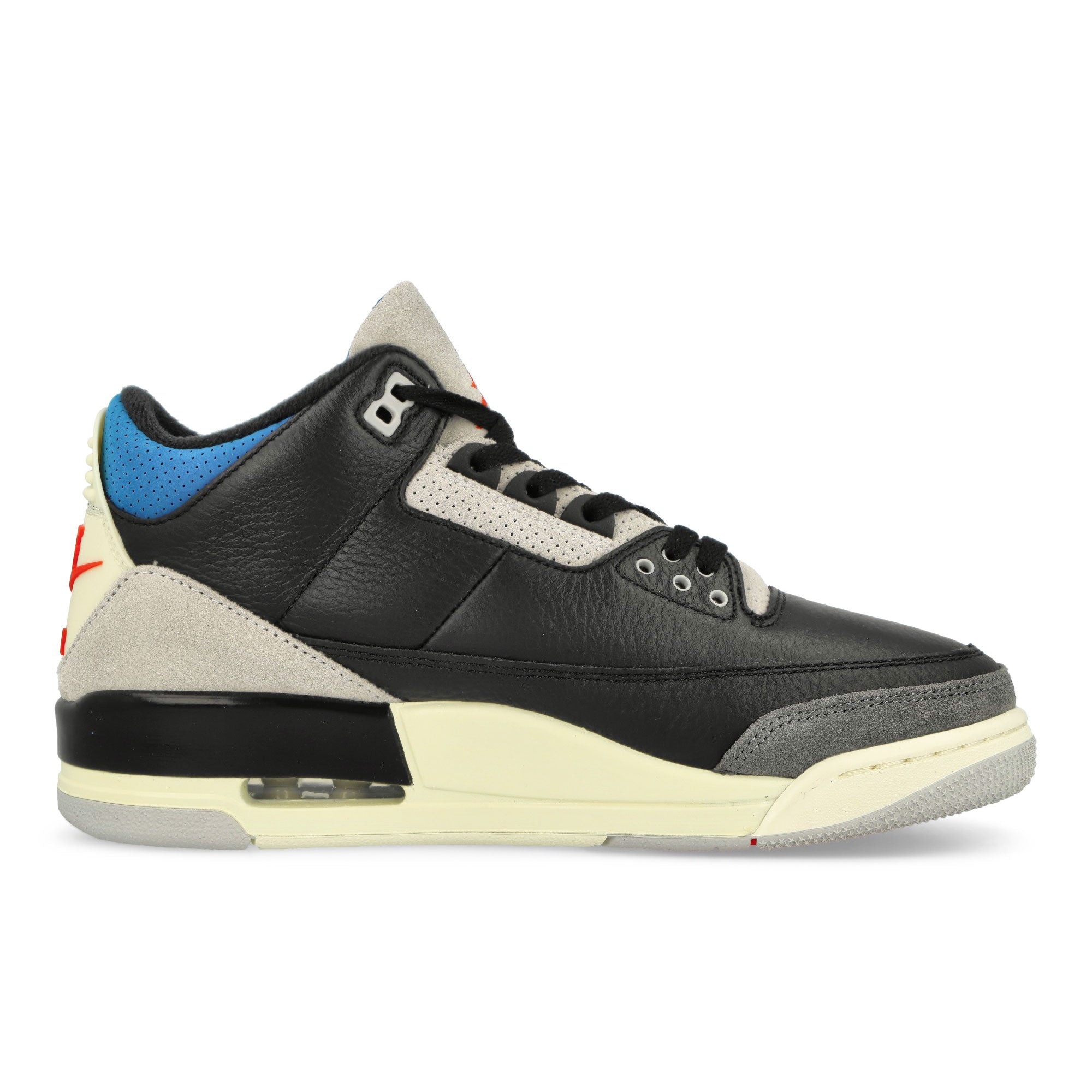 Jordan Air Jordan 3 Retro OG Black / Chile Red-Neutral Grey / Military Blue High Top Sneakers Silhouette | Overkill