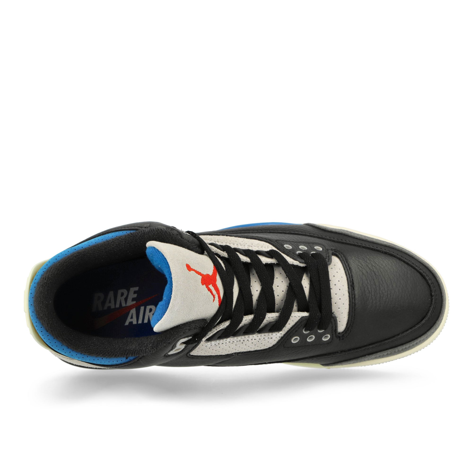 Jordan Air Jordan 3 Retro OG Black / Chile Red-Neutral Grey / Military Blue High Top Sneakers Detail View 1 | Overkill