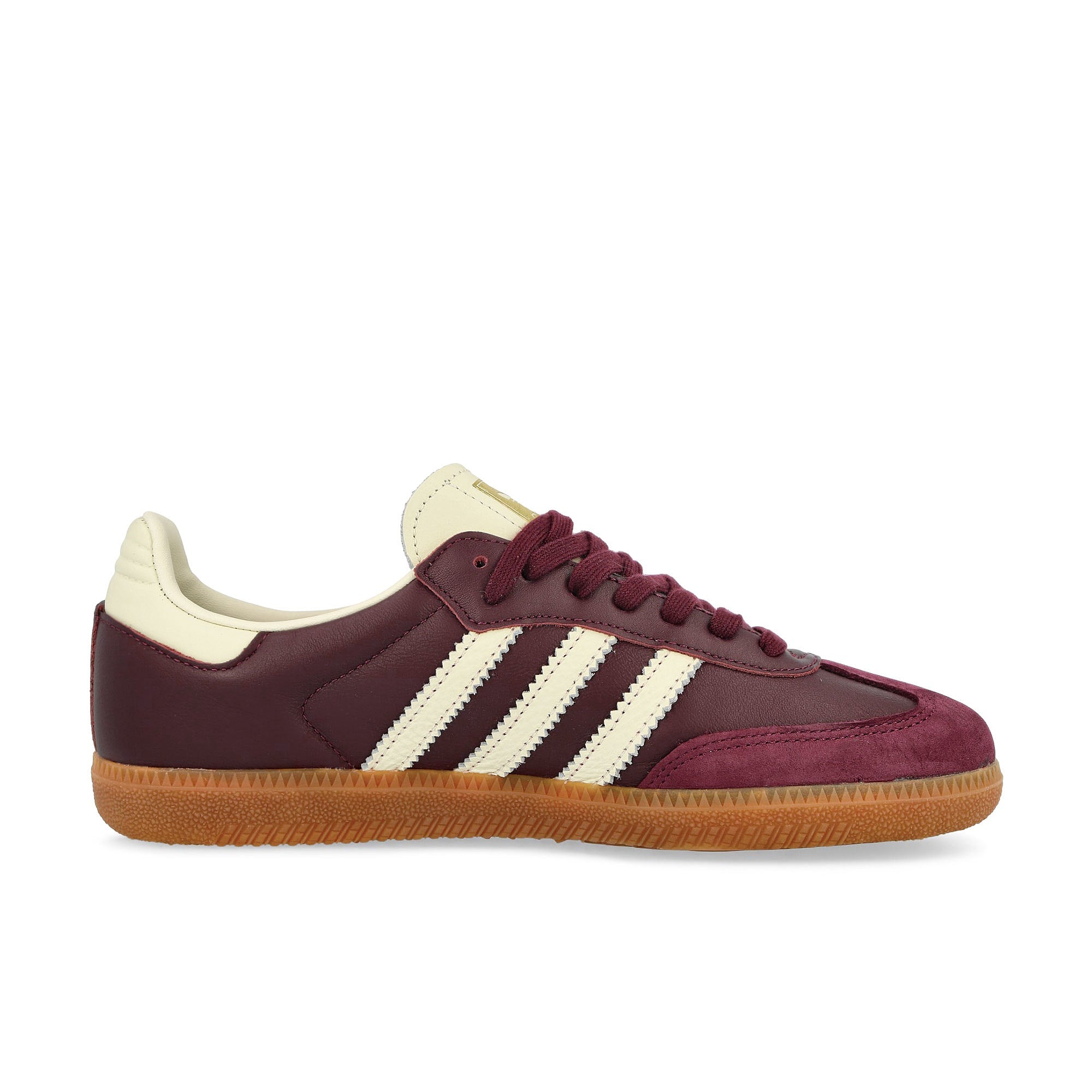 adidas Samba OG W Maroon / Cream White / Gold Metallic Low Top Sneakers Silhouette | Overkill