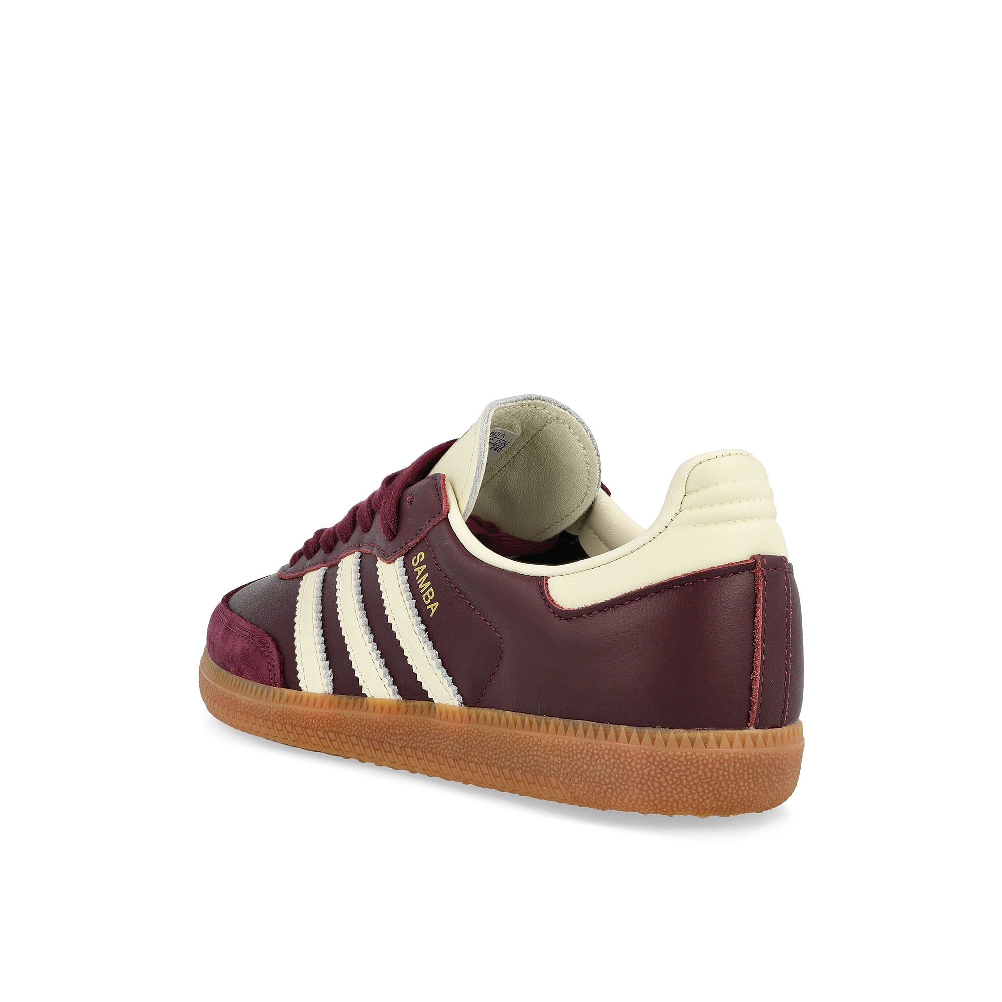 adidas Samba OG W Maroon / Cream White / Gold Metallic Low Top Sneakers Material | Overkill
