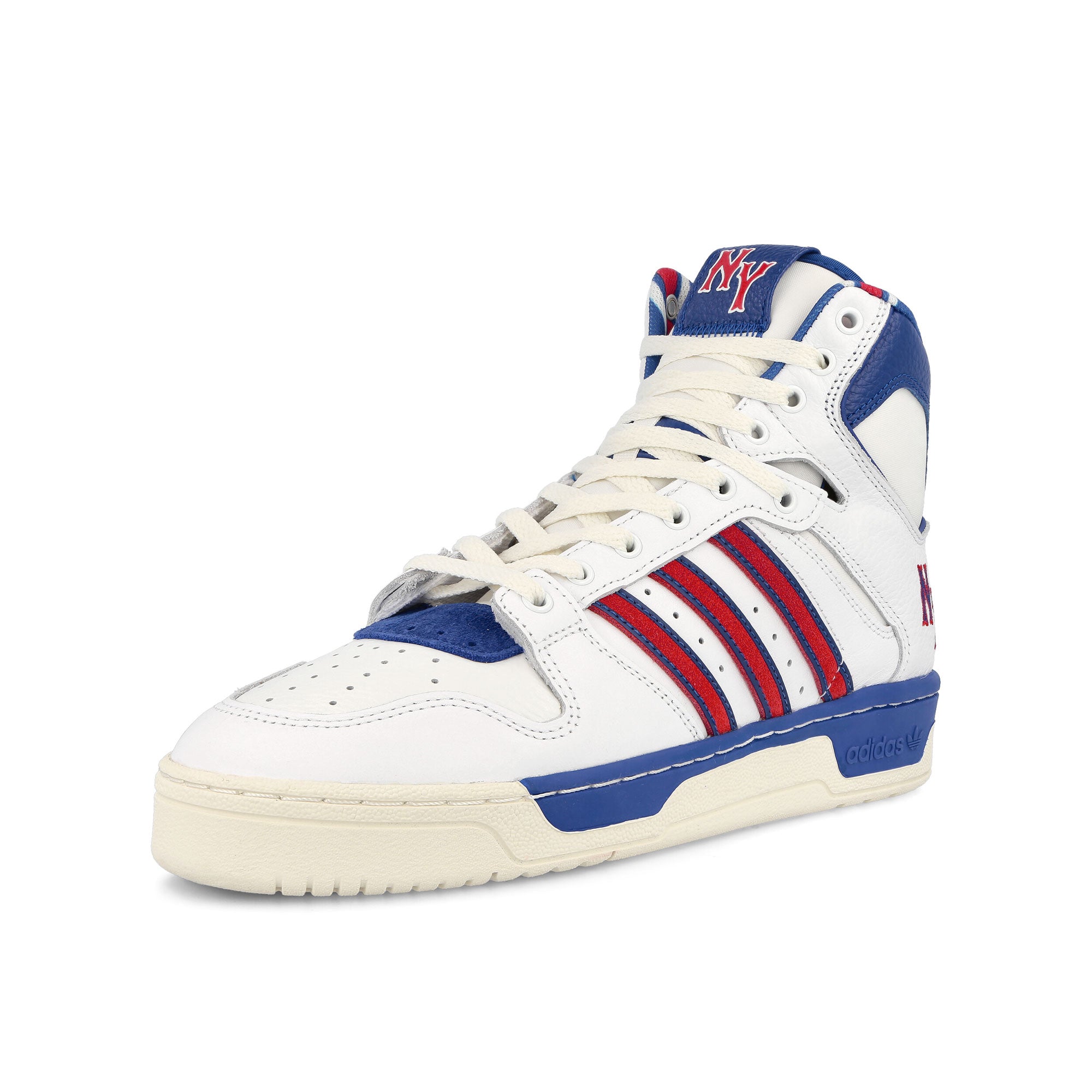 adidas Conductor Hi Footwear White / Royal Blue / Chalk White High Top Sneakers Close Up | Overkill