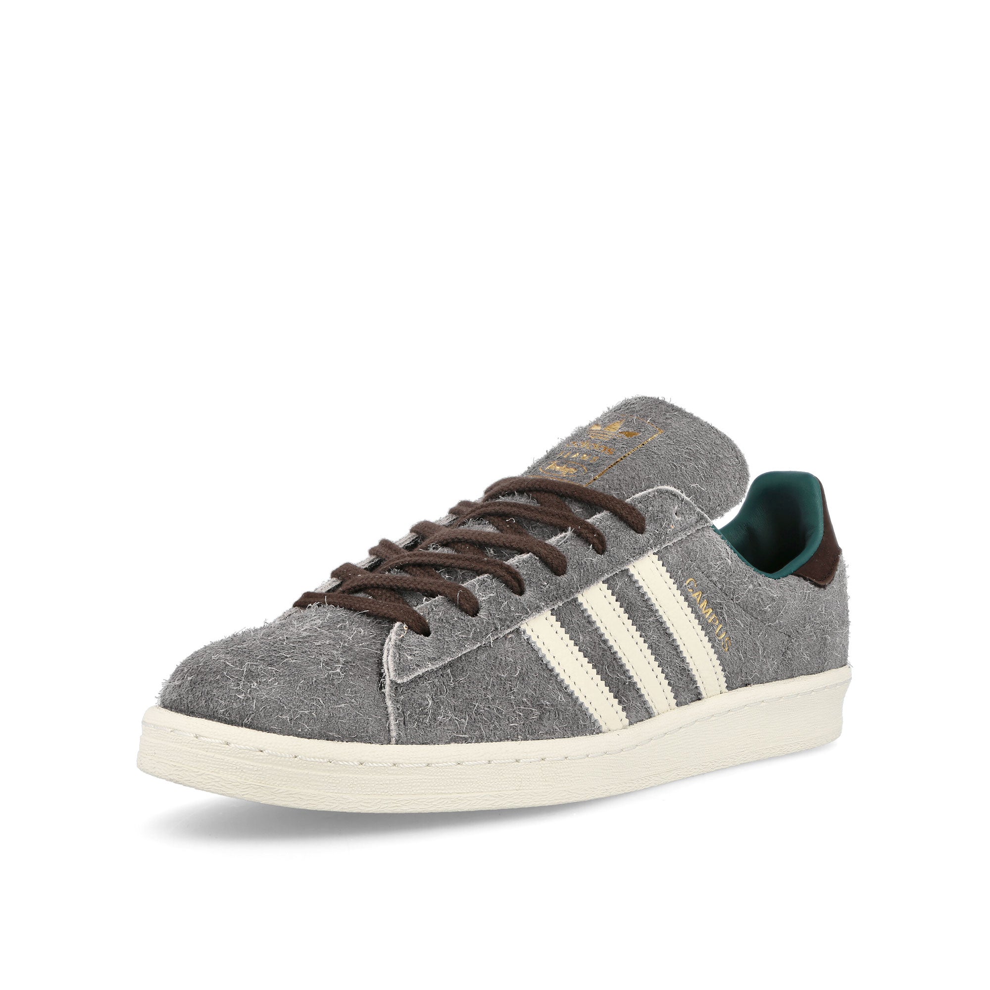 adidas Campus Grey Four-Off White-Collegiate Green Low Top Sneakers Close Up | Overkill