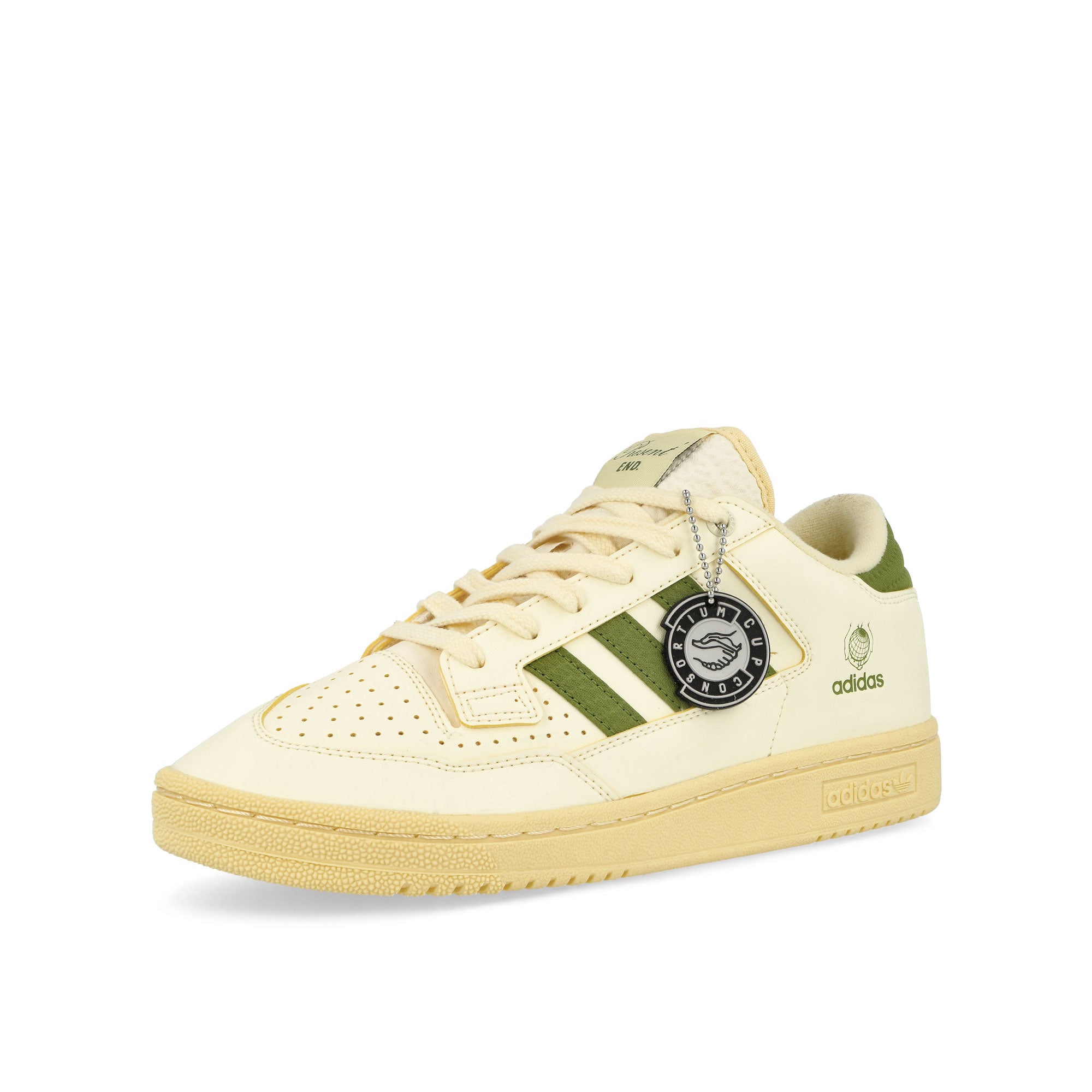 adidas Centennial Low Cream White / Gum 2 / Cream White Low Top Sneakers Close Up | Overkill