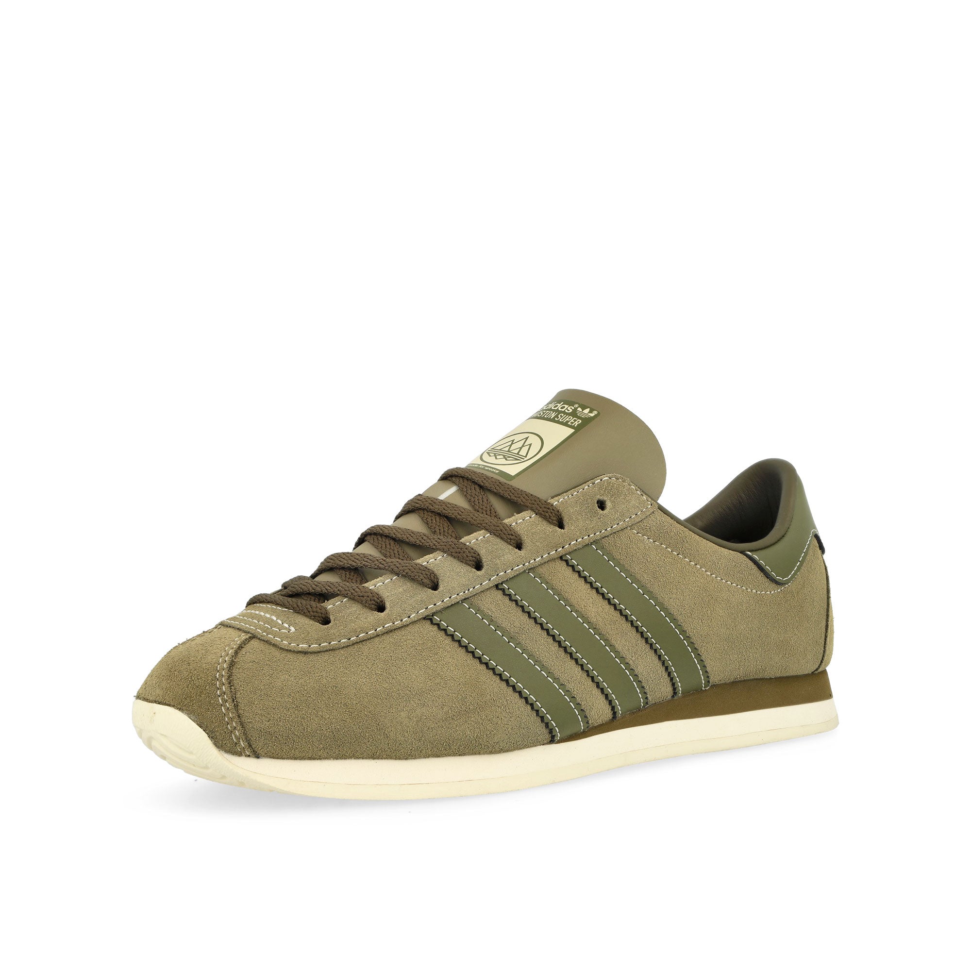 adidas Mosten Super SPZL Cargo / Foc Olive / Trace Olive Low Top Sneakers Close Up | Overkill
