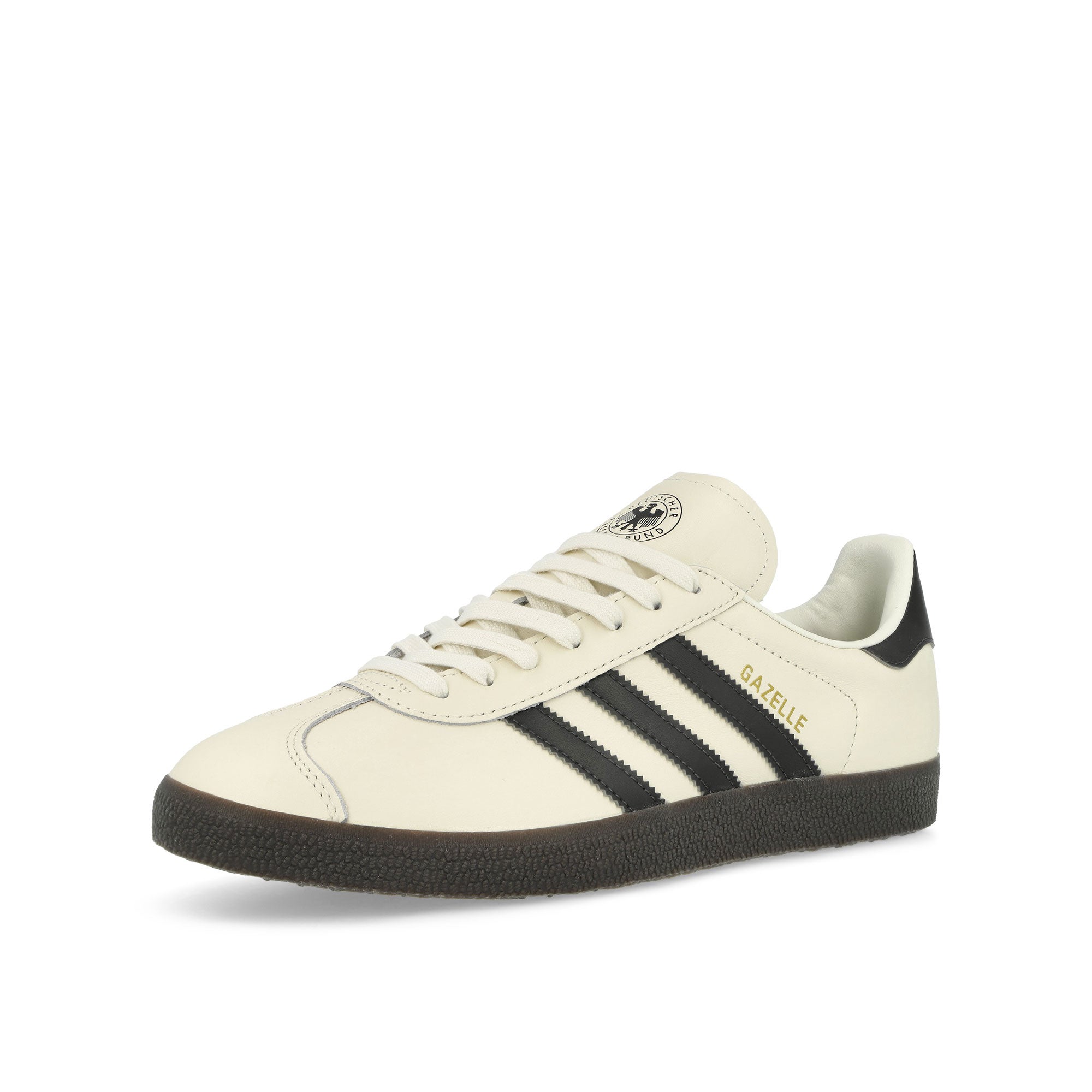 adidas Gazelle Off White / Utility Black / Gum 5 Low Top Sneakers Close Up | Overkill