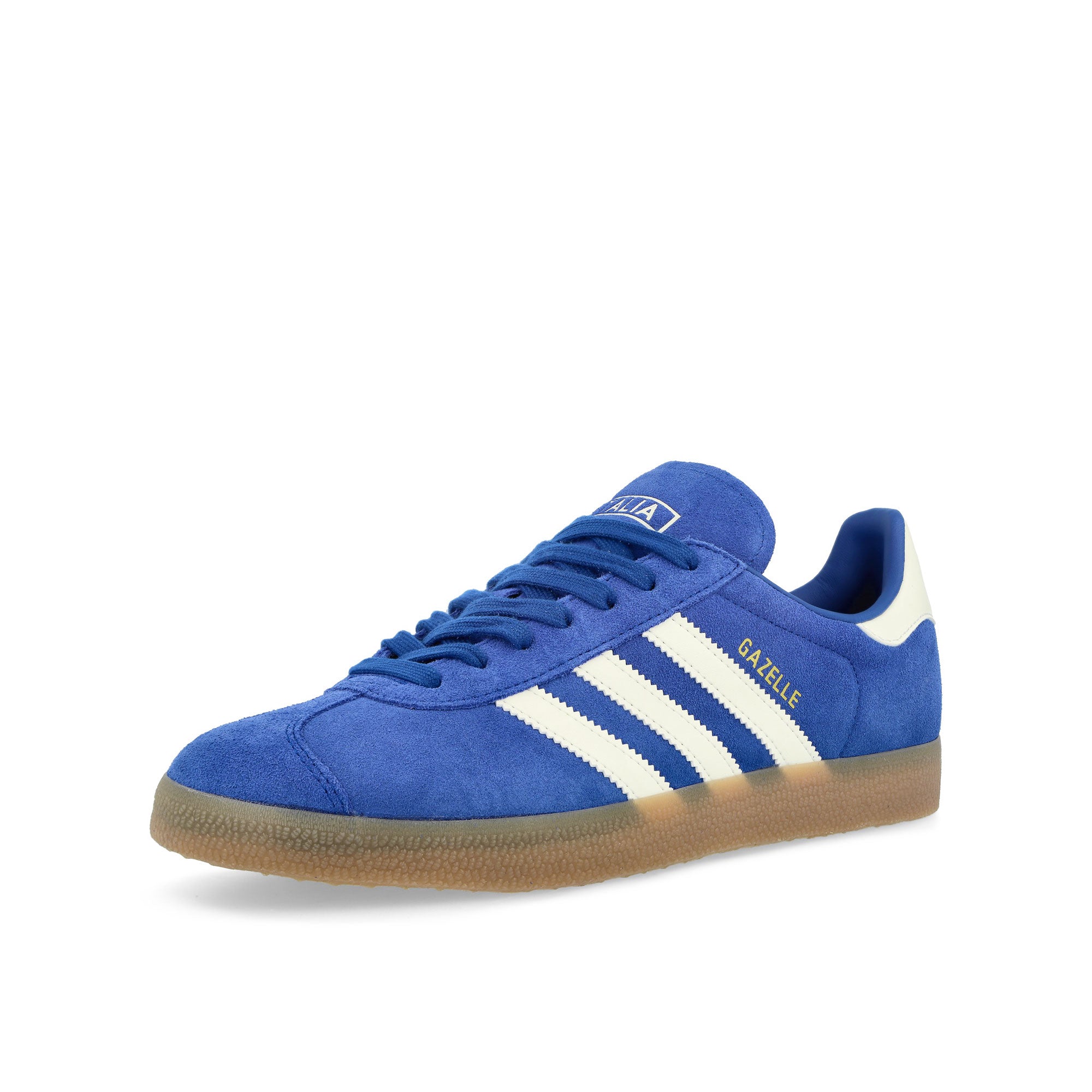 adidas Gazelle Royal Blue / Off White / Gum Low Top Sneakers Close Up | Overkill