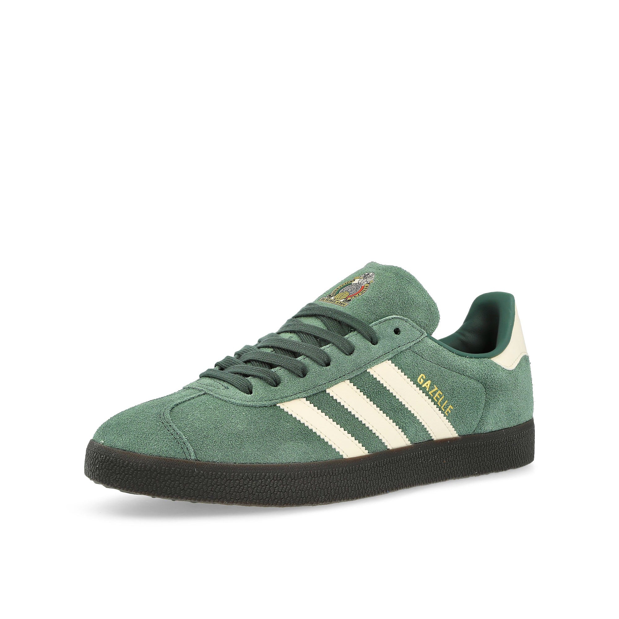 adidas Gazelle Green Oxide / Wonder White / Gum Low Top Sneakers Close Up | Overkill