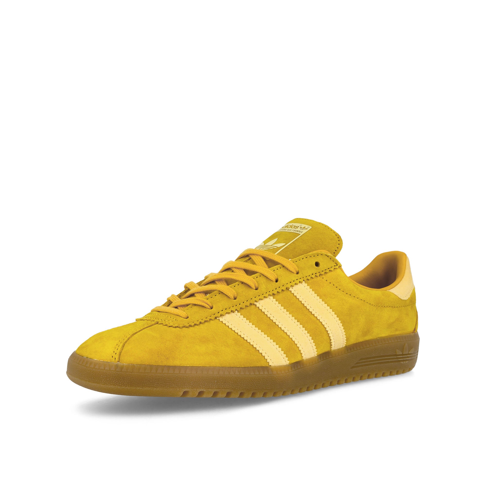 adidas Bermuda Bold Gold-Almost Yellow-Premium Yellow Low Top Sneakers Close Up | Overkill