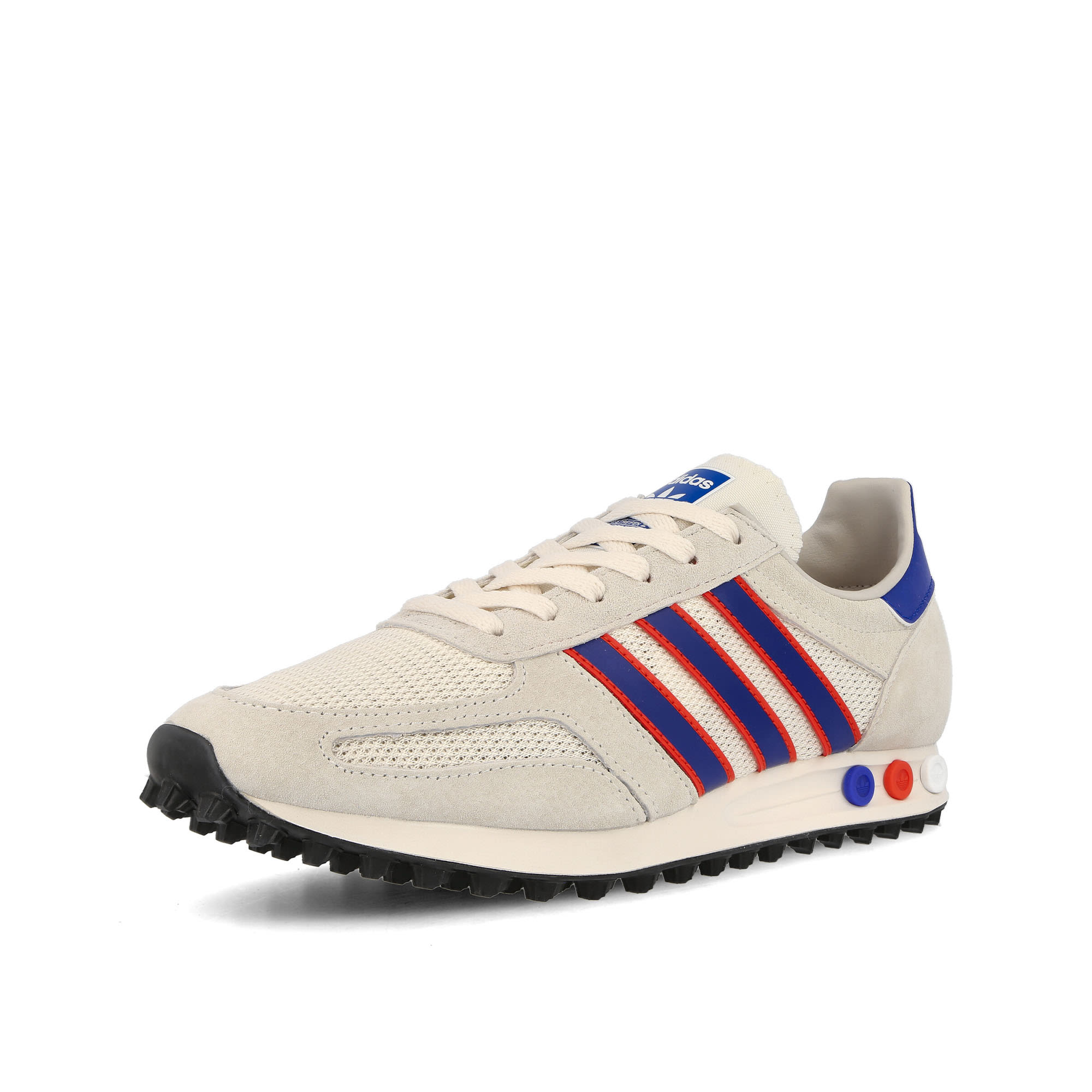 adidas LA Trainer S Chalk White-Royal Blue-Bright Red Low Top Sneakers Close Up | Overkill
