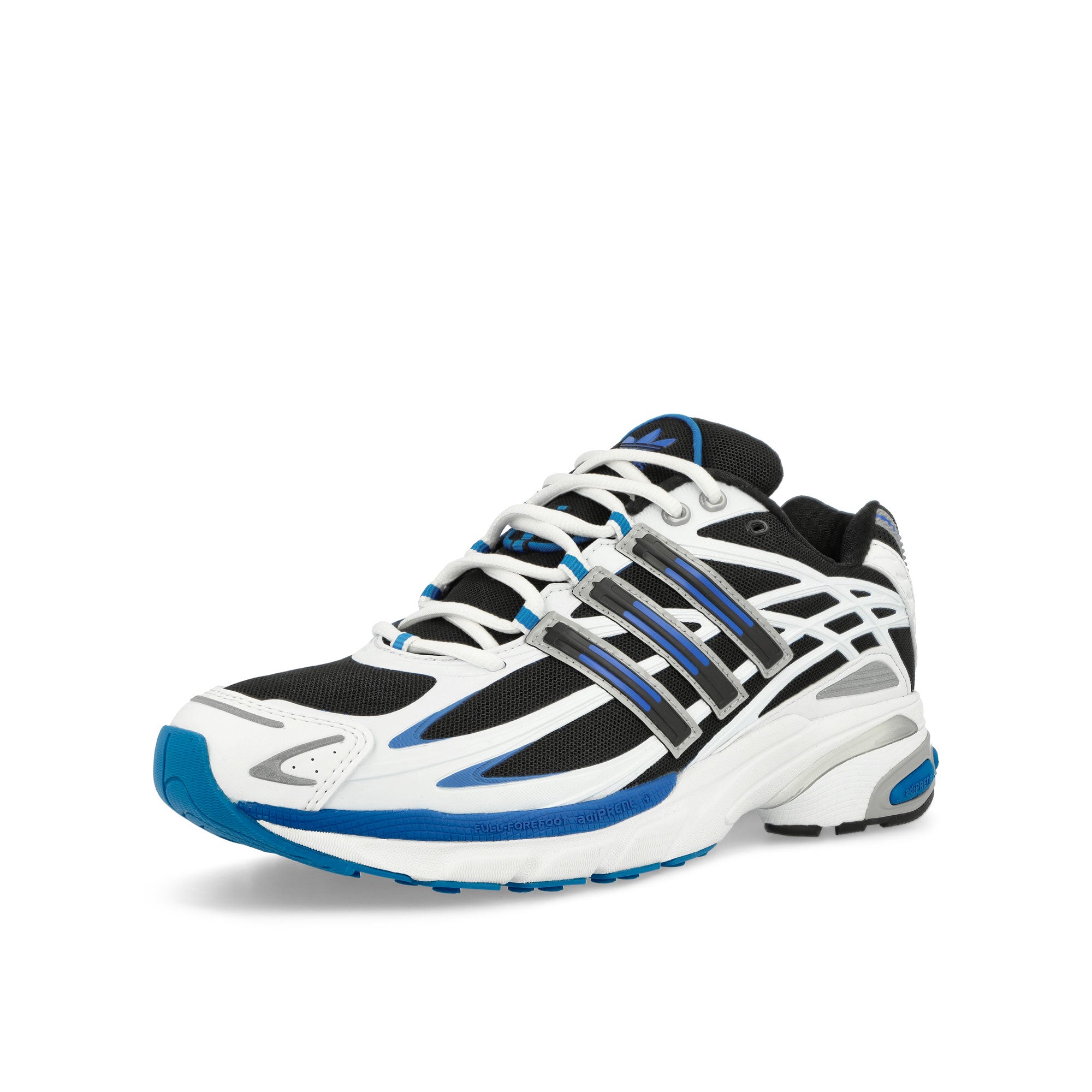 adidas Adistar Cushion Core Black / Bright Blue / Cloud White Low Top Sneakers Close Up | Overkill