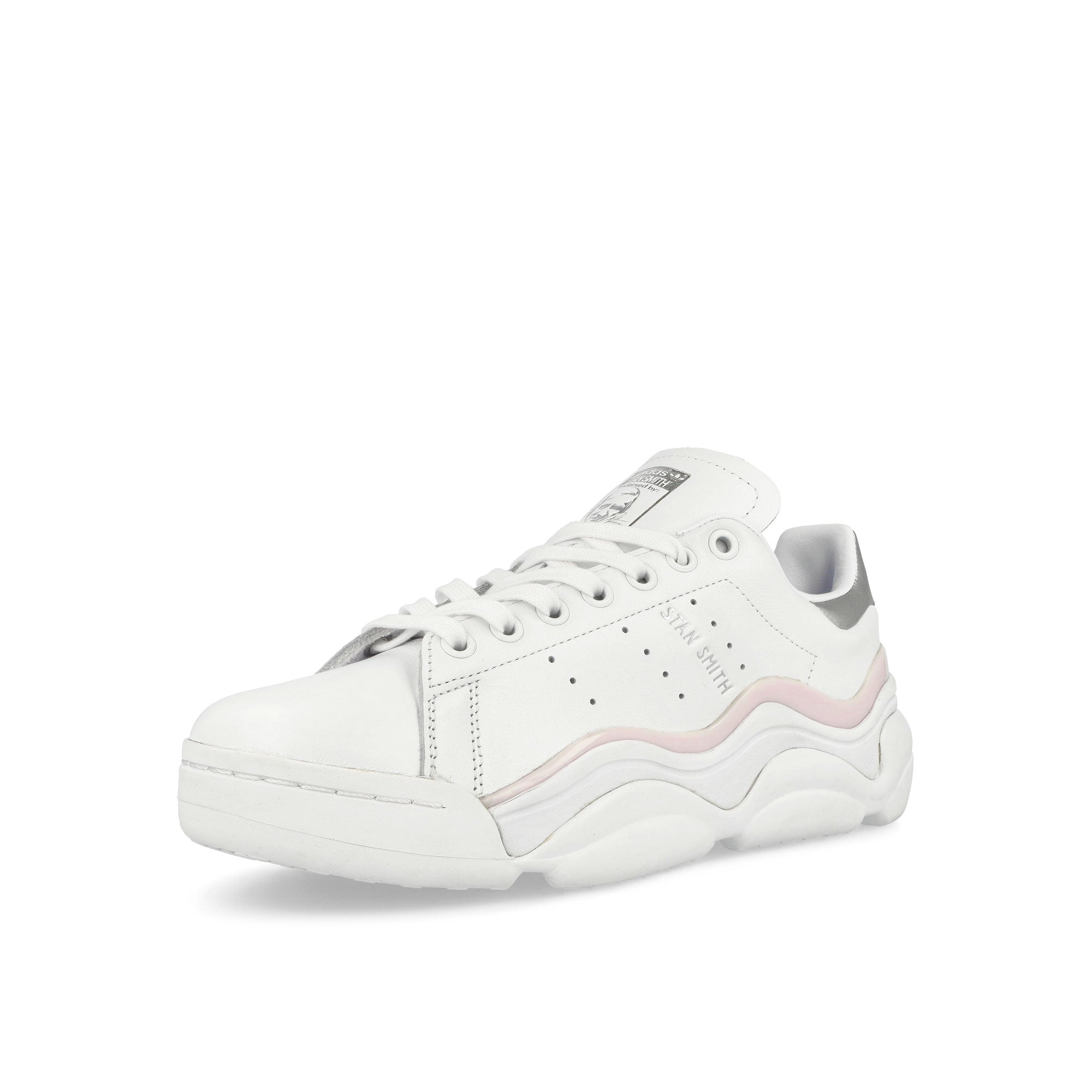 adidas Stan Smith Millencon W Cloud White / Clear Pink / Silver Metallic Low Top Sneakers Close Up | Overkill