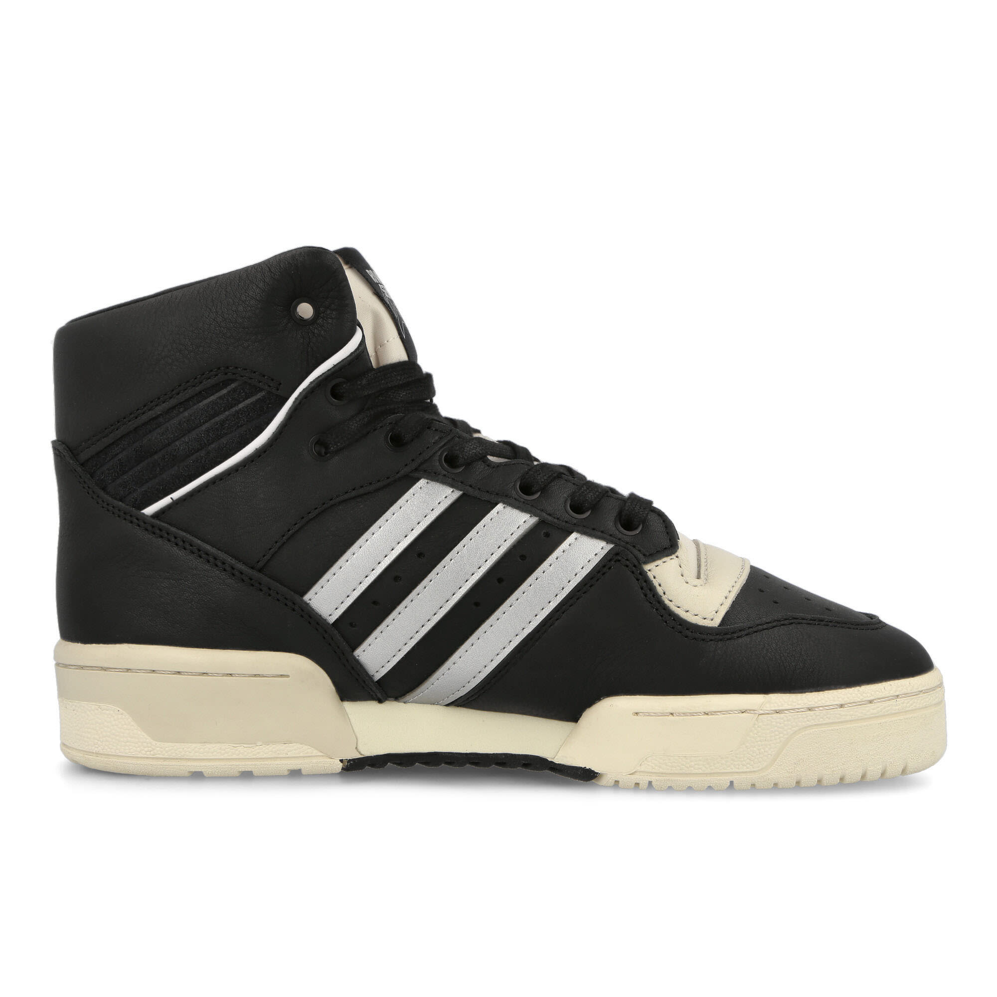 adidas Rivalry Hi Consortium Core Black-Silver Metallic-Grey One High Top Sneakers Silhouette | Overkill